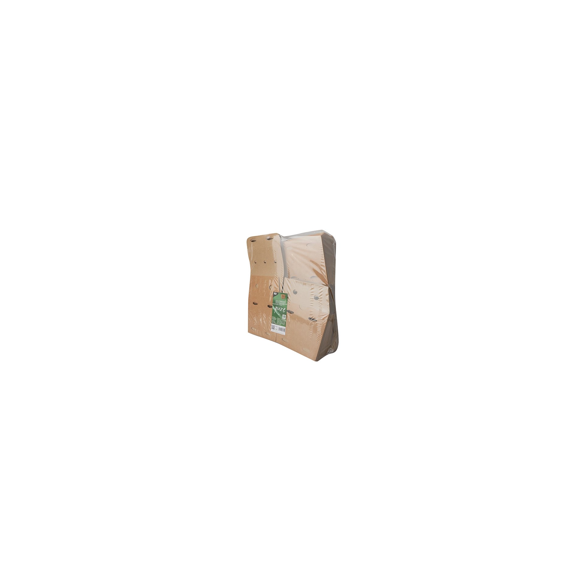 Pommes-Frites-Boxen, Pappe "pure" 14 cm x 14,5 cm x 14,5 cm braun "100% Fair" groß