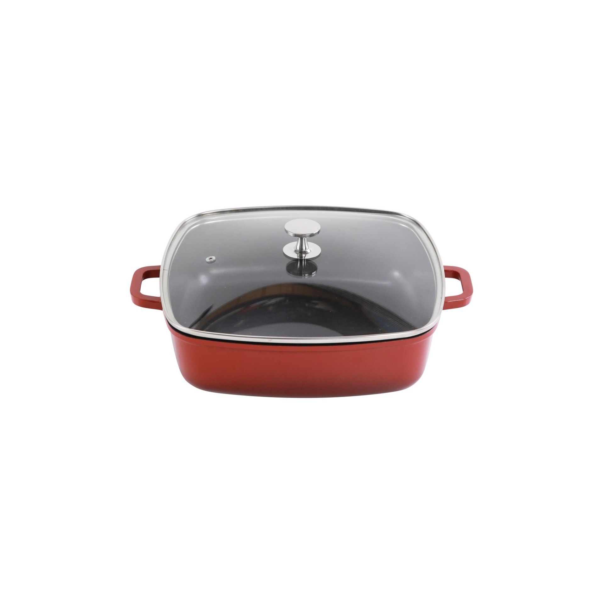 AluChef® Bräter, quadratisch 28 cm x 28 cm / rot