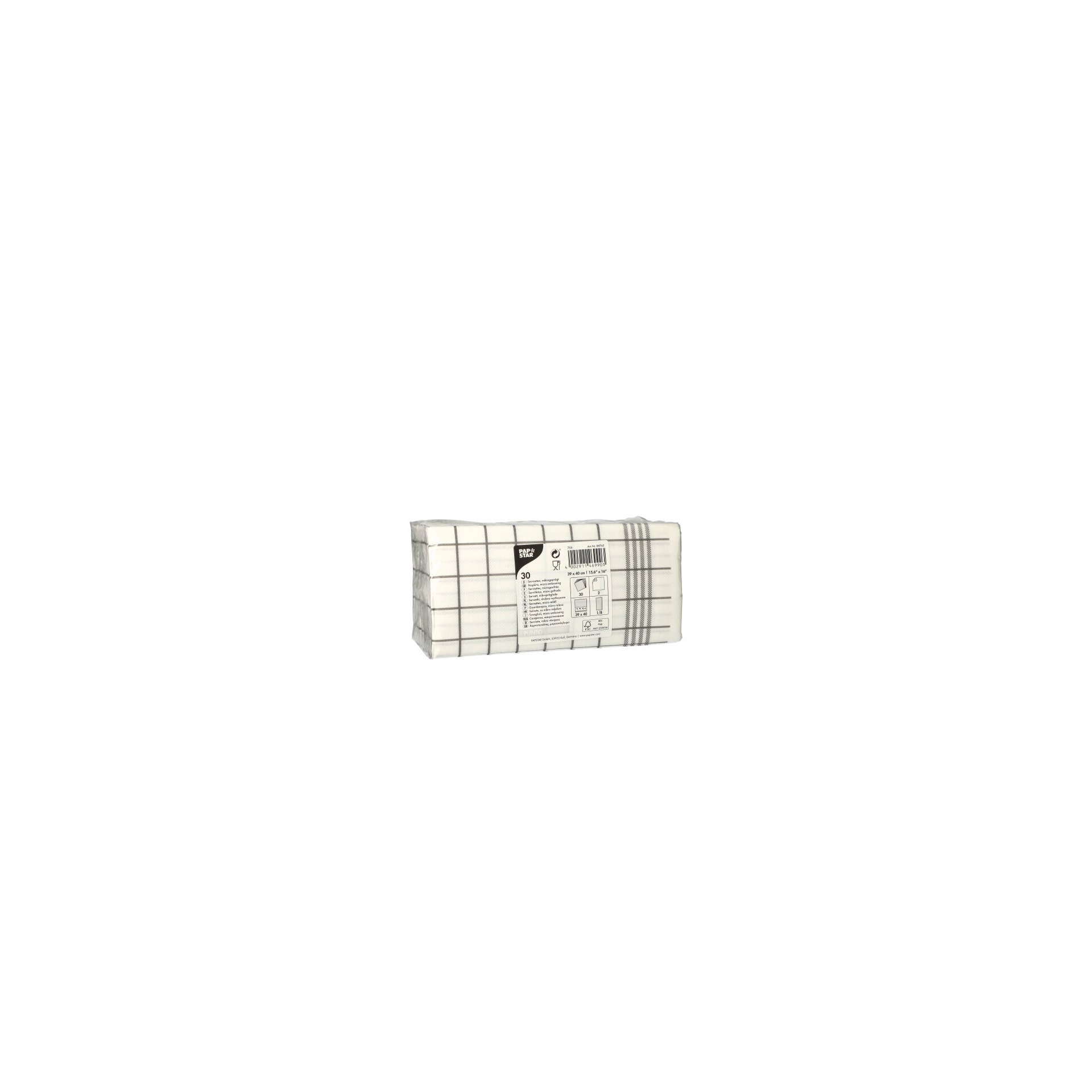 Servietten, 2-lagig "PUNTO" 1/8-Falz 39 cm x 40 cm grau "Kitchen Towel"