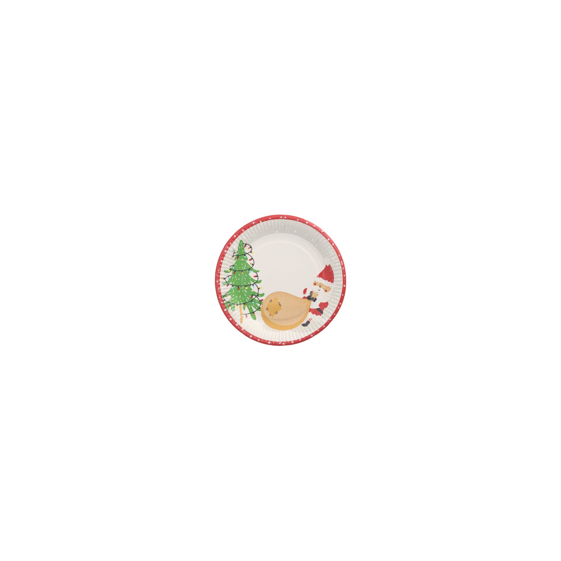 Teller, Pappe rund Ø 23 cm "Lutins de Noel"