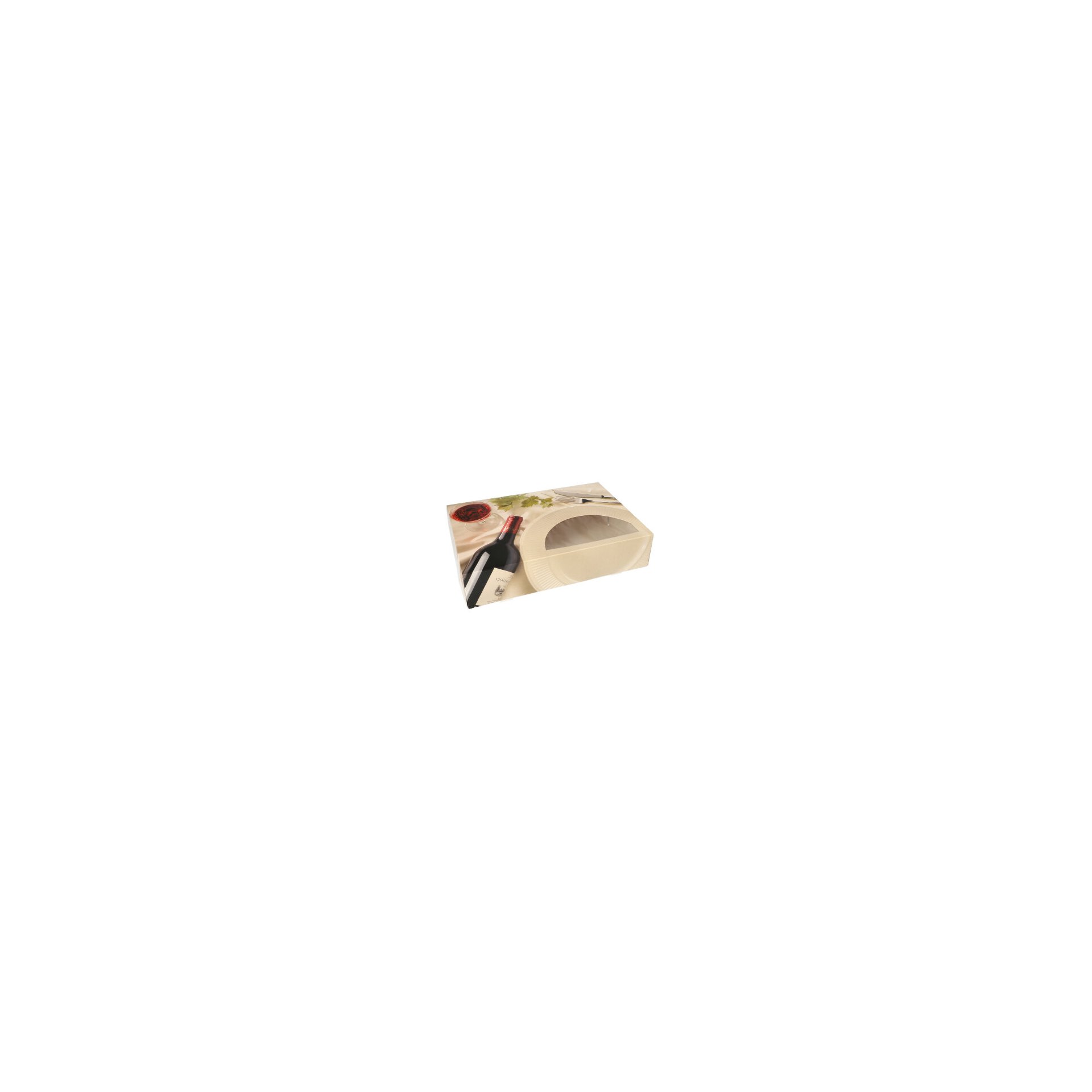 Transport- und Catering-Kartons 8 cm x 24,5 cm x 35,5 cm "Burgund" mit Sichtfenster, einteilig Transport- und Catering-Kartons 8 cm x 24,5 cm x 35,5 cm "Burgund" mit Sichtfenster, einteilig