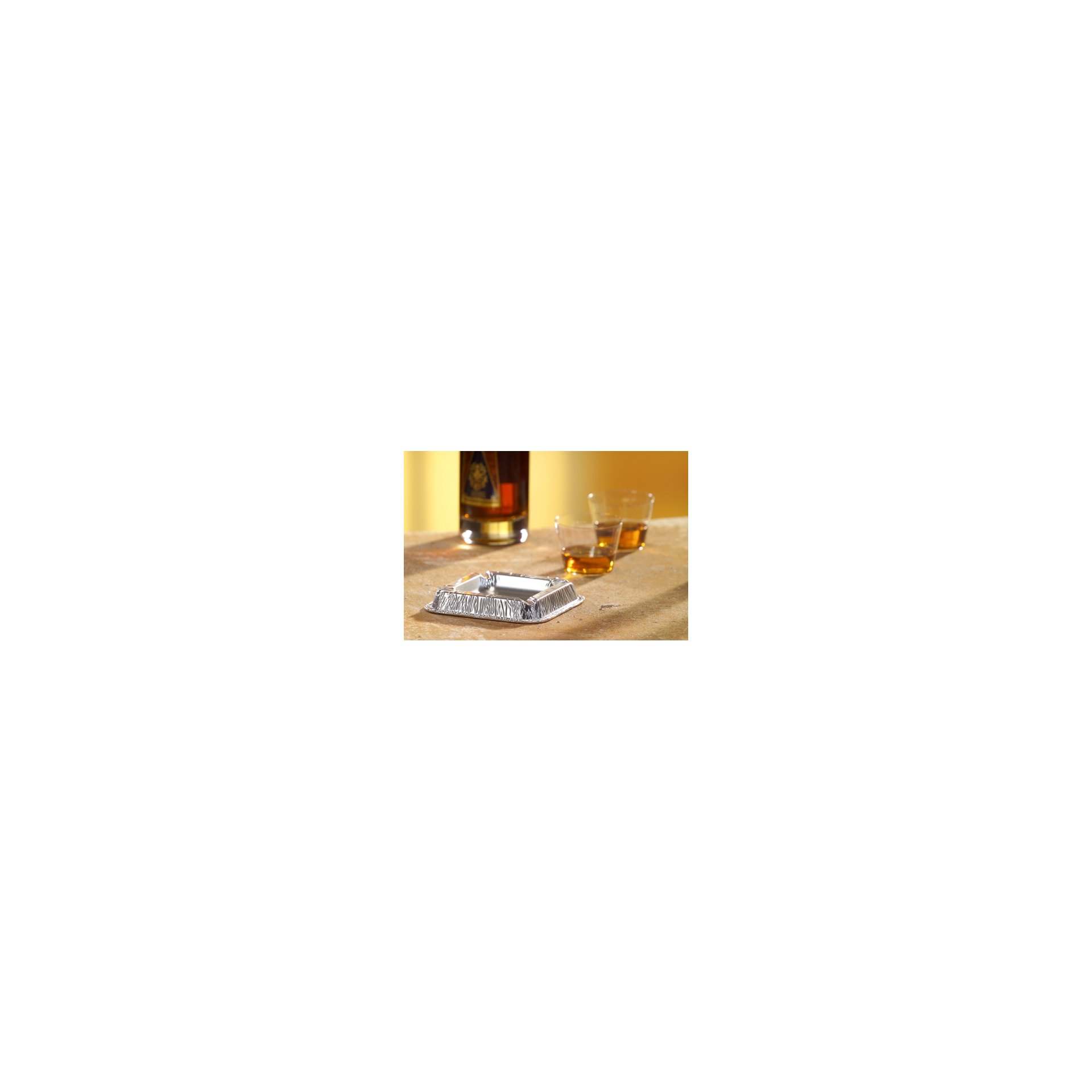 Aschenbecher, Alu eckig 2,2 cm x 12,5 cm x 12,5 cm