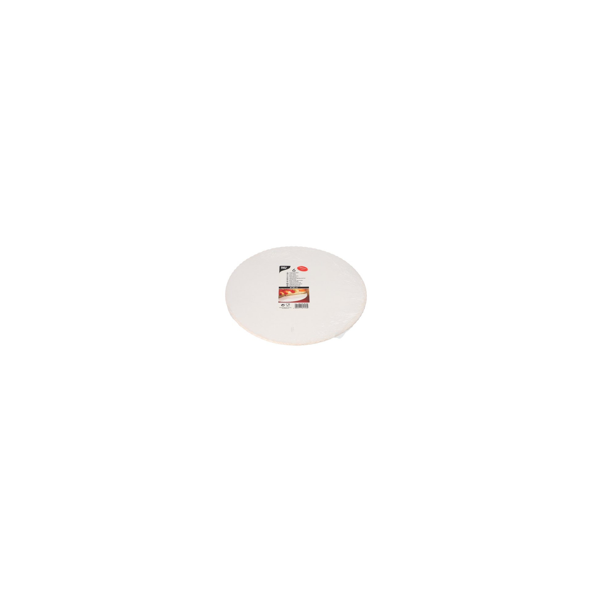 Tortenunterlagen, Pappe rund Ø 28 cm weiss beschichtet, mit gezacktem Rand