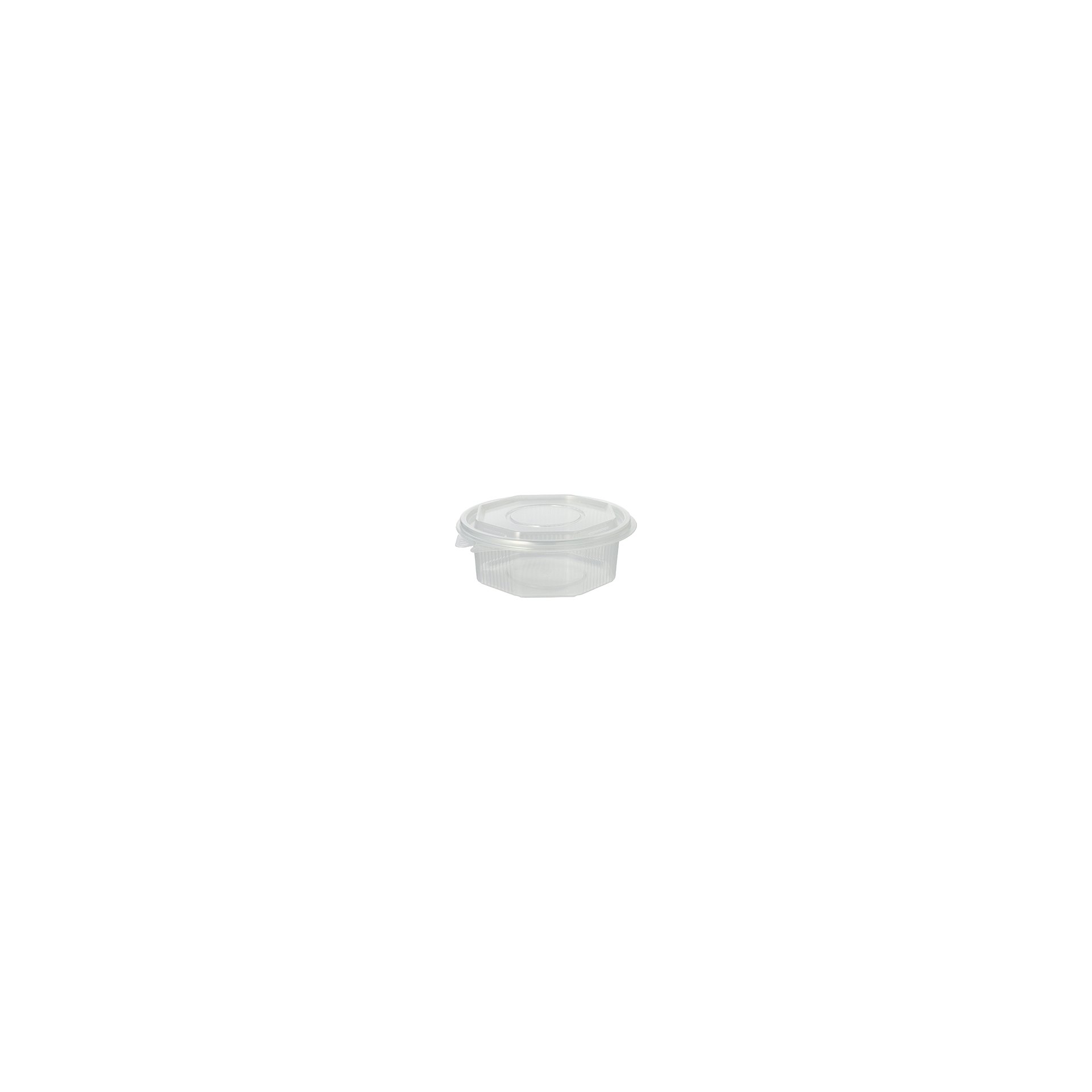Verpackungsbecher mit Klappdeckeln, PP 8-eckig 375 ml 4,2 cm x 11 cm x 11 cm transparent