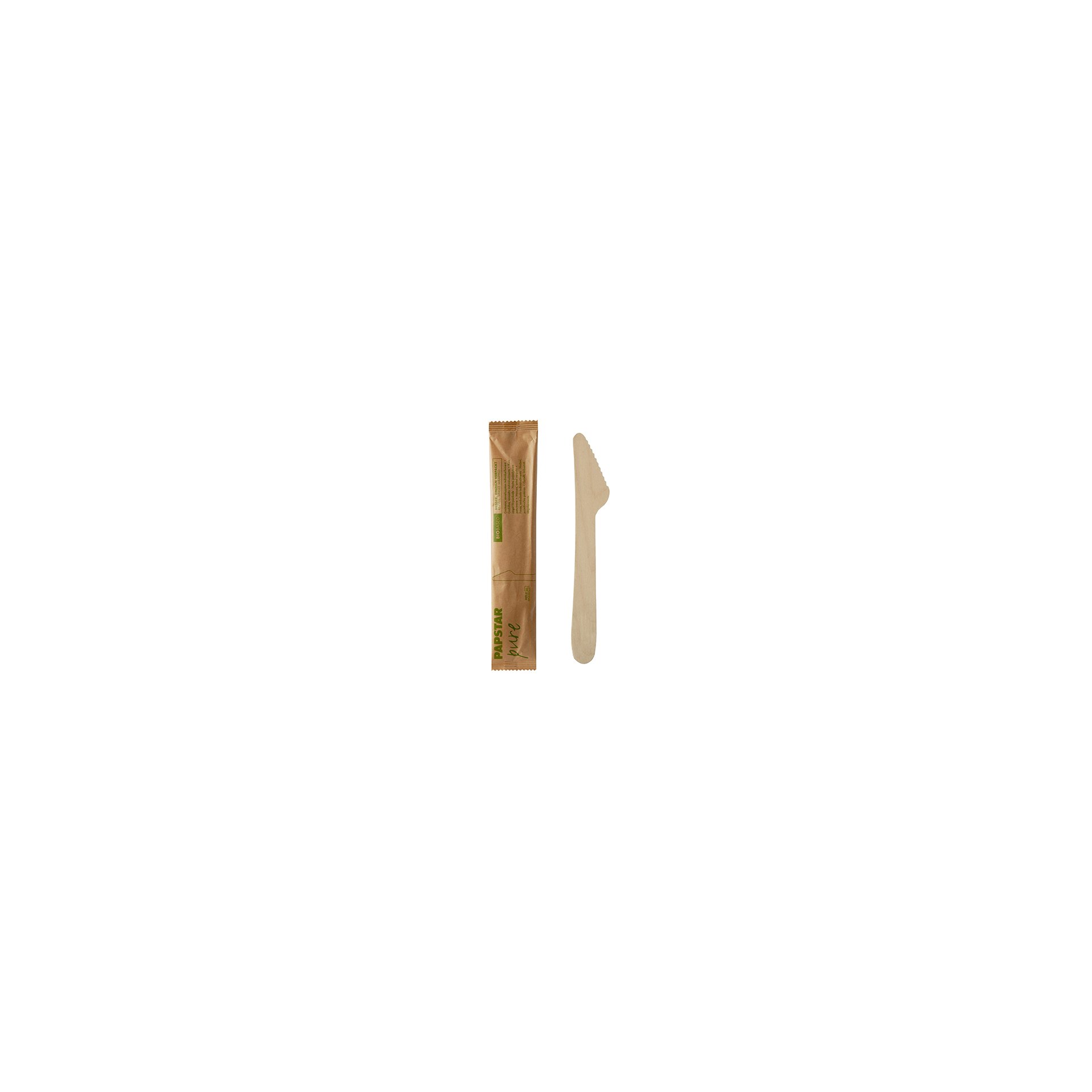Messer, Holz "pure" 16,5 cm einzeln verpackt in Papierbeutel Messer, Holz "pure" 16,5 cm einzeln verpackt in Papierbeutel