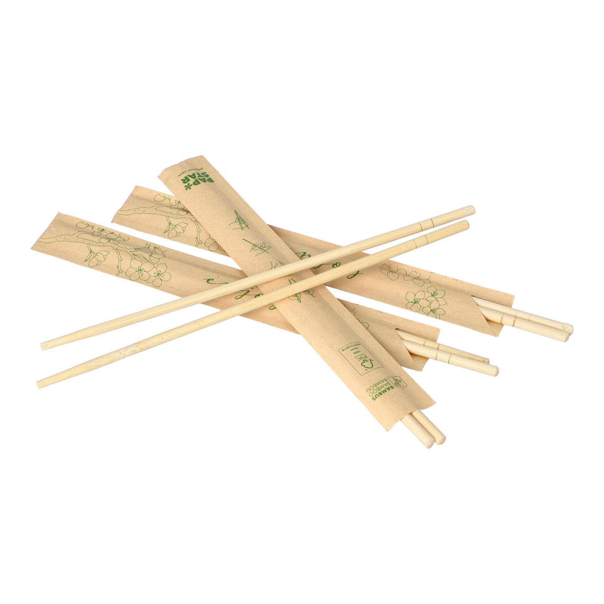 Paar Essstäbchen Bambus "ASIA" rund 22,5 cm einzeln gehüllt Paar Essstäbchen Bambus "ASIA" rund 22,5 cm einzeln gehüllt