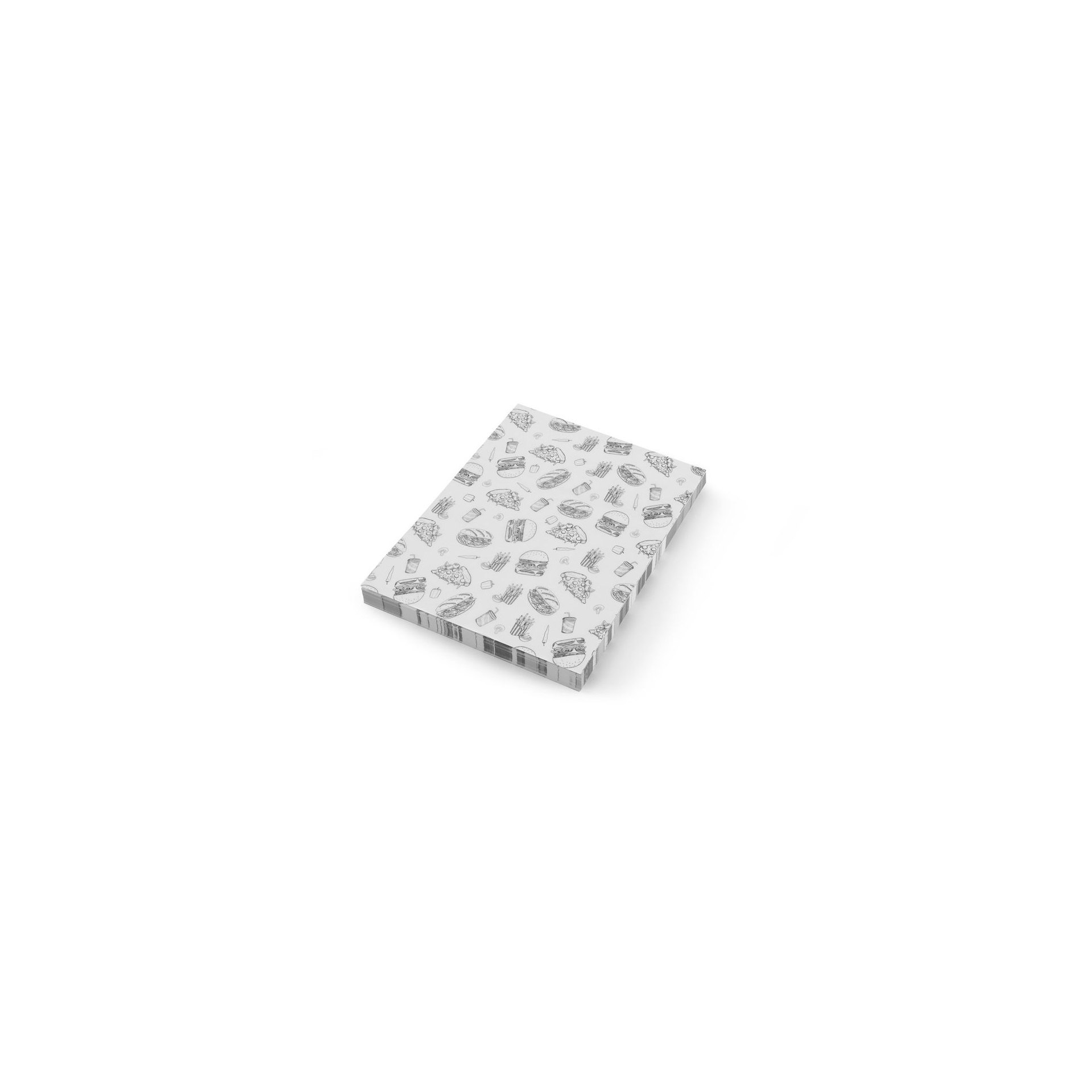 Einschlagpapier, fettdicht, Fastfood-Muster, 500 Stk., 200x250mm