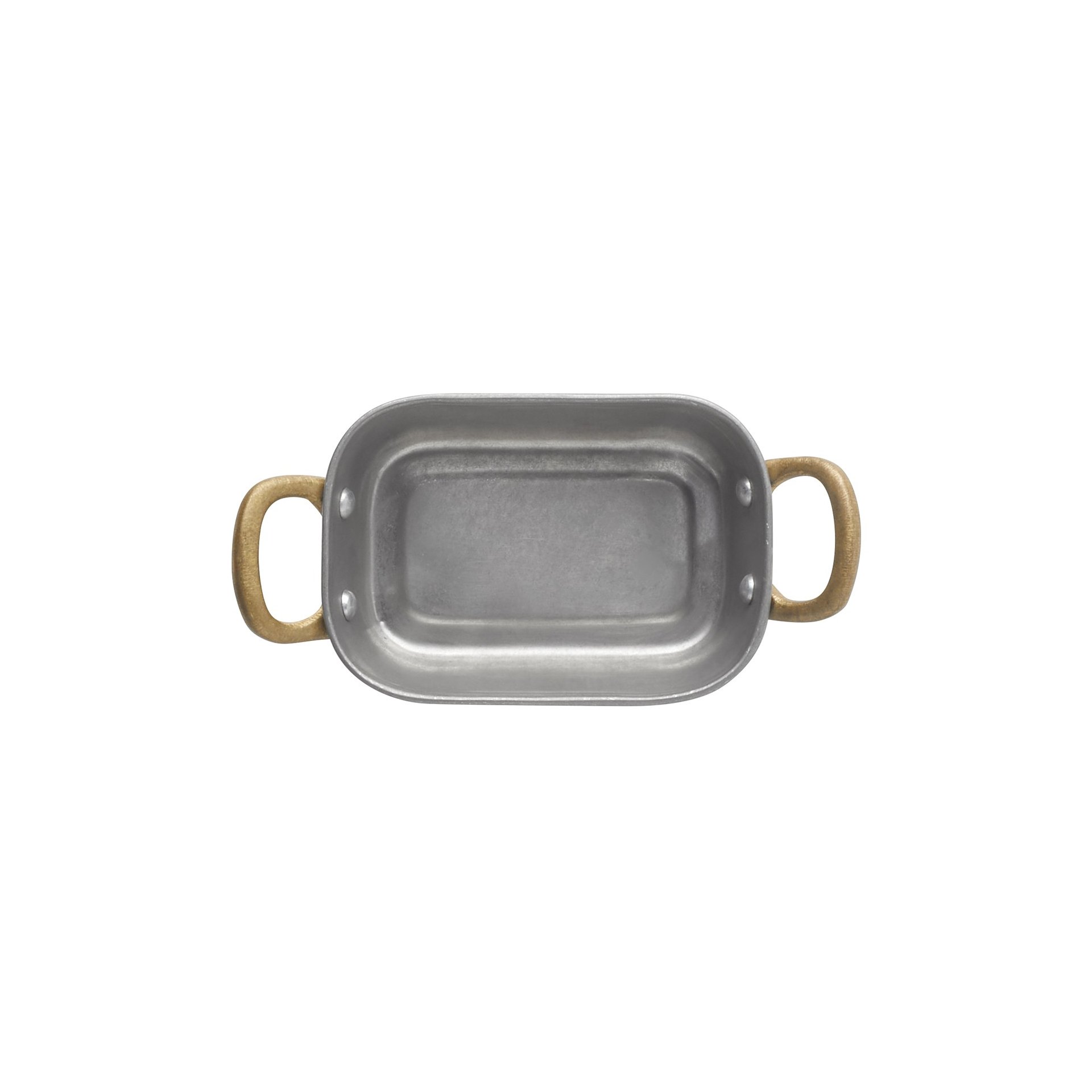 Servierpfanne STEEL & STYLE VINTAGE, mit 2 Messinggriffen, 13 x 8,5 x 3,5 cm, 230 ml, Chromnickelstahl