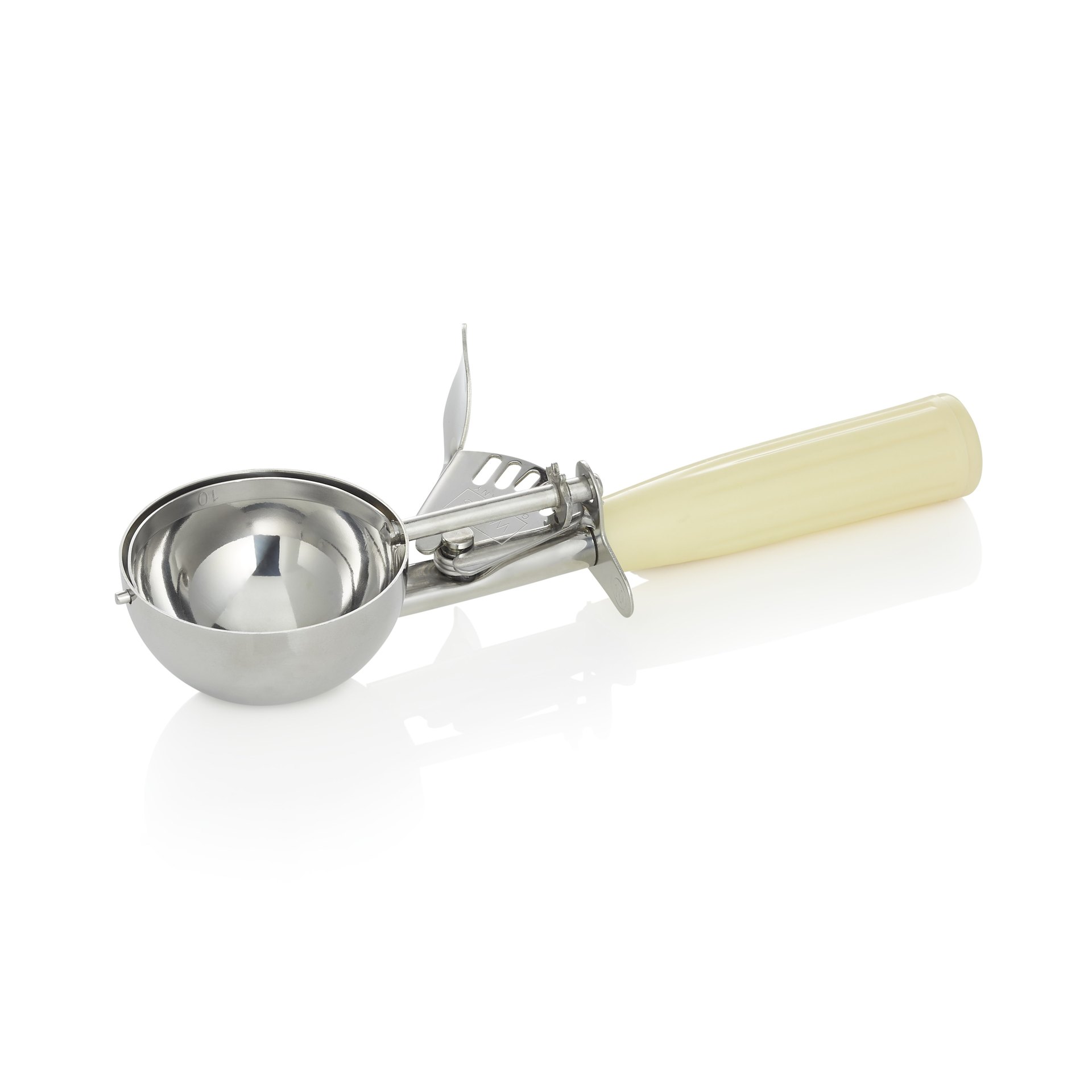 Portionierer, 22 cm, Ø 6,5 cm, cremefarbener Griff, Polypropylen