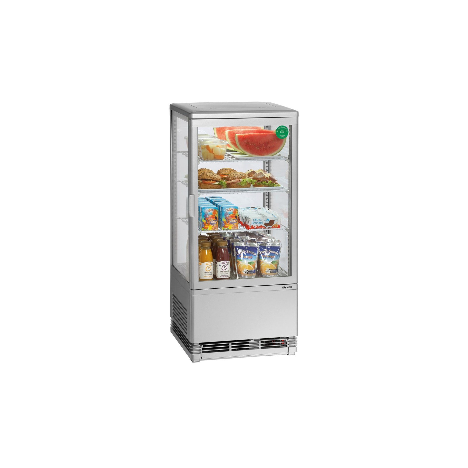 Mini-Kühlvitrine 78L, silber