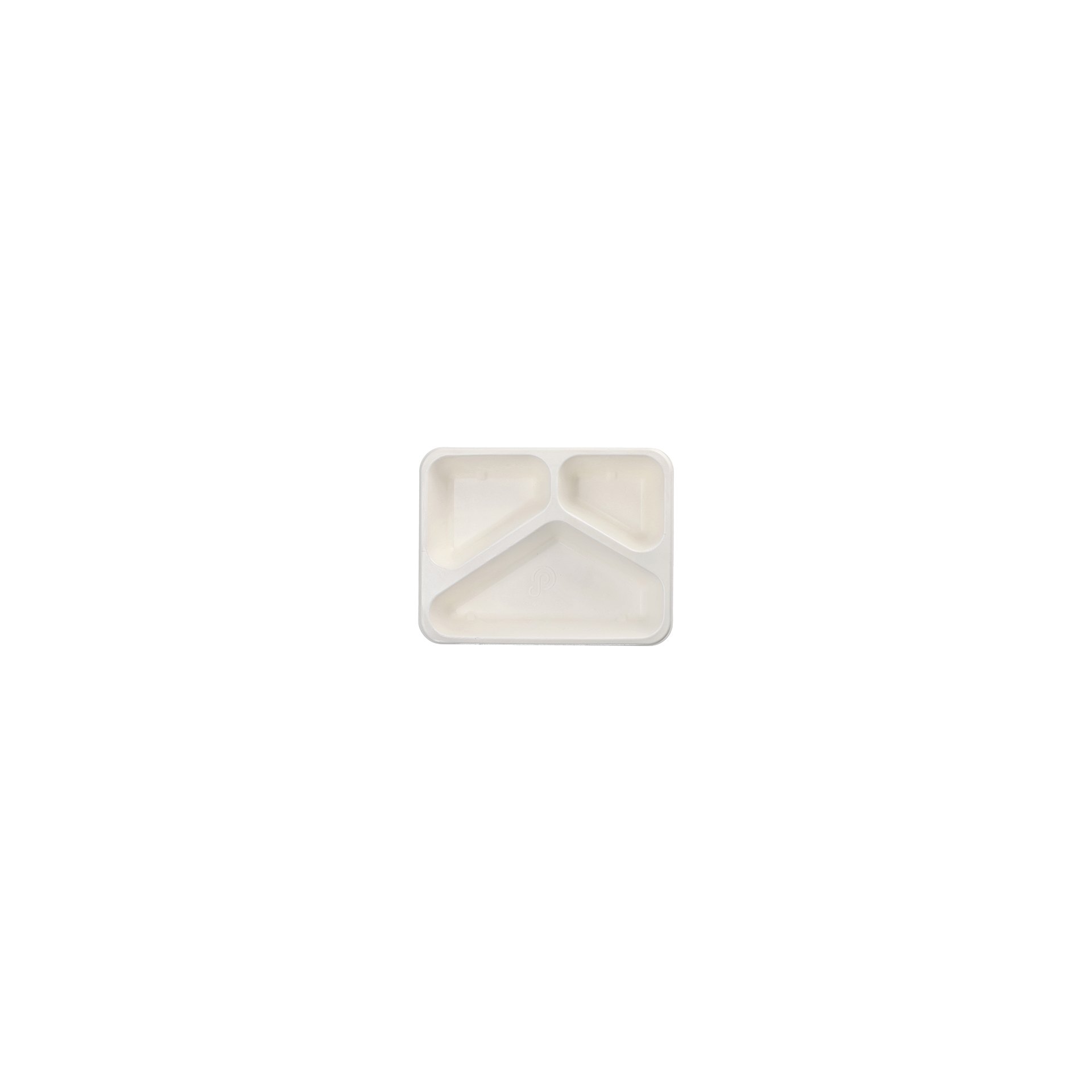 Siegelschalen Zuckerrohr 3-geteilt 1000 ml 4,9 cm x 22,7 cm x 17,8 cm weiss