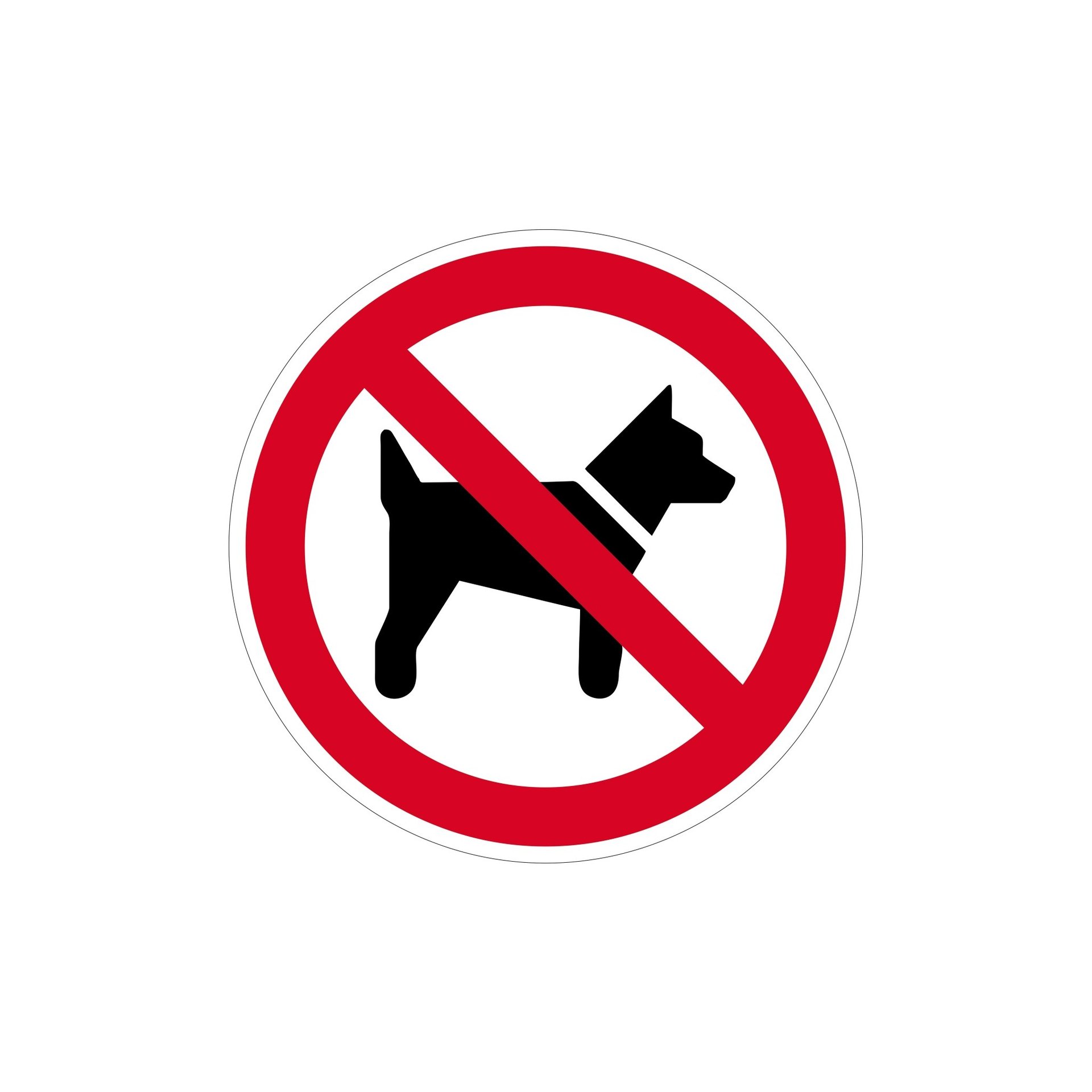 Hinweis- /Verbotsschilder Keine Hunde / 10 cm