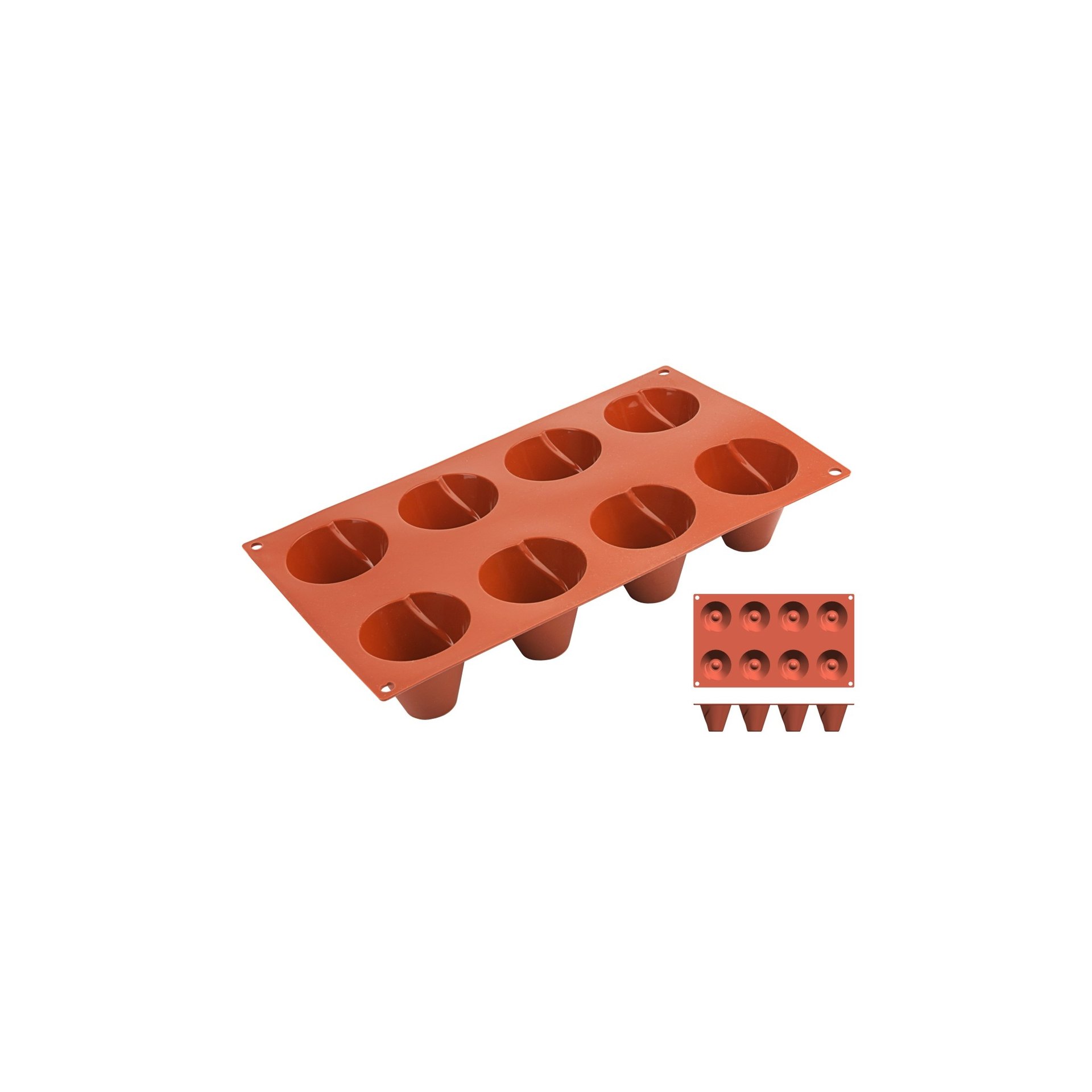 Silikon-Backmatte, KEGEL mit 8 Formen Silikon-Backmatte, KEGEL mit 8 Formen