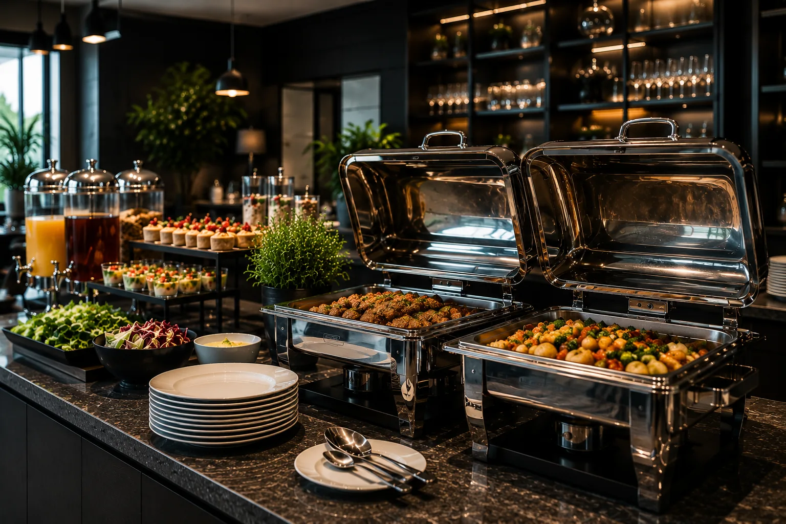 Mobile Buffetausstattung für Catering und Bankett