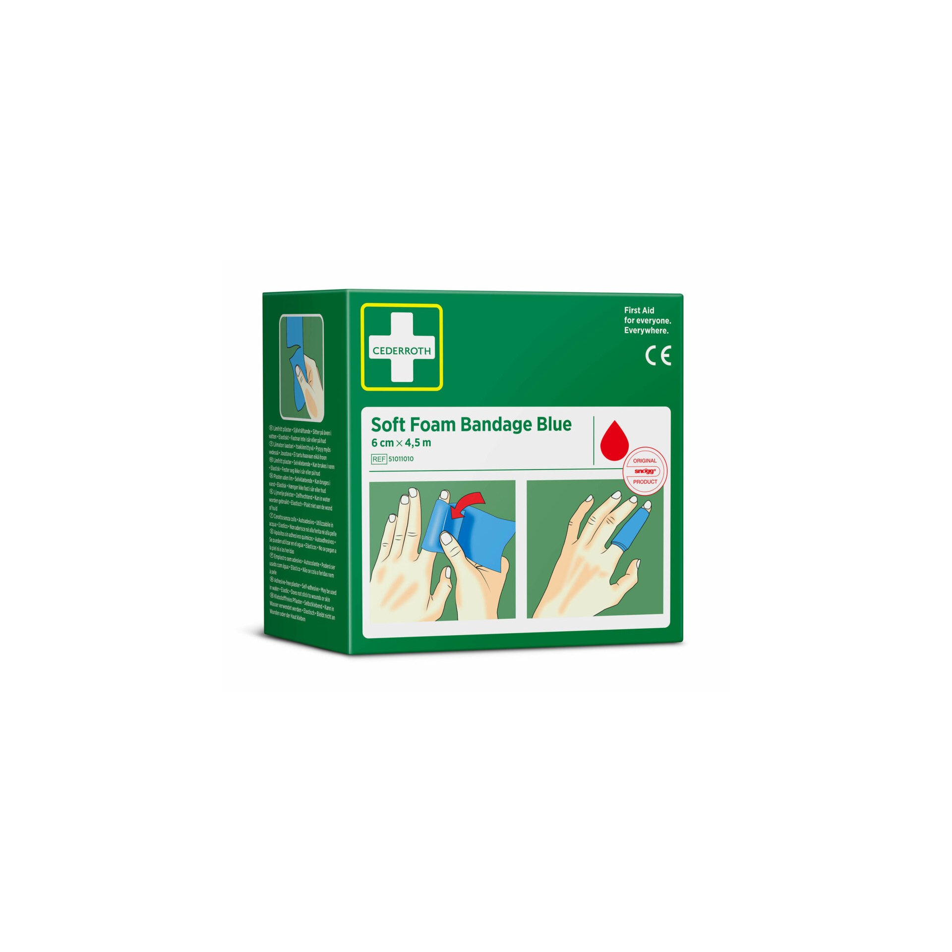 "Cederroth" Soft Foam Bandage 4,5 m x 6 cm blau , Refill