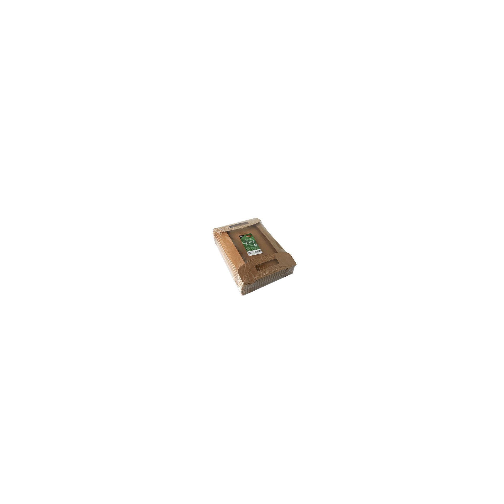 Tragetabletts, Pappe "pure" 4,5 cm x 35 cm x 24 cm braun "100% Fair"