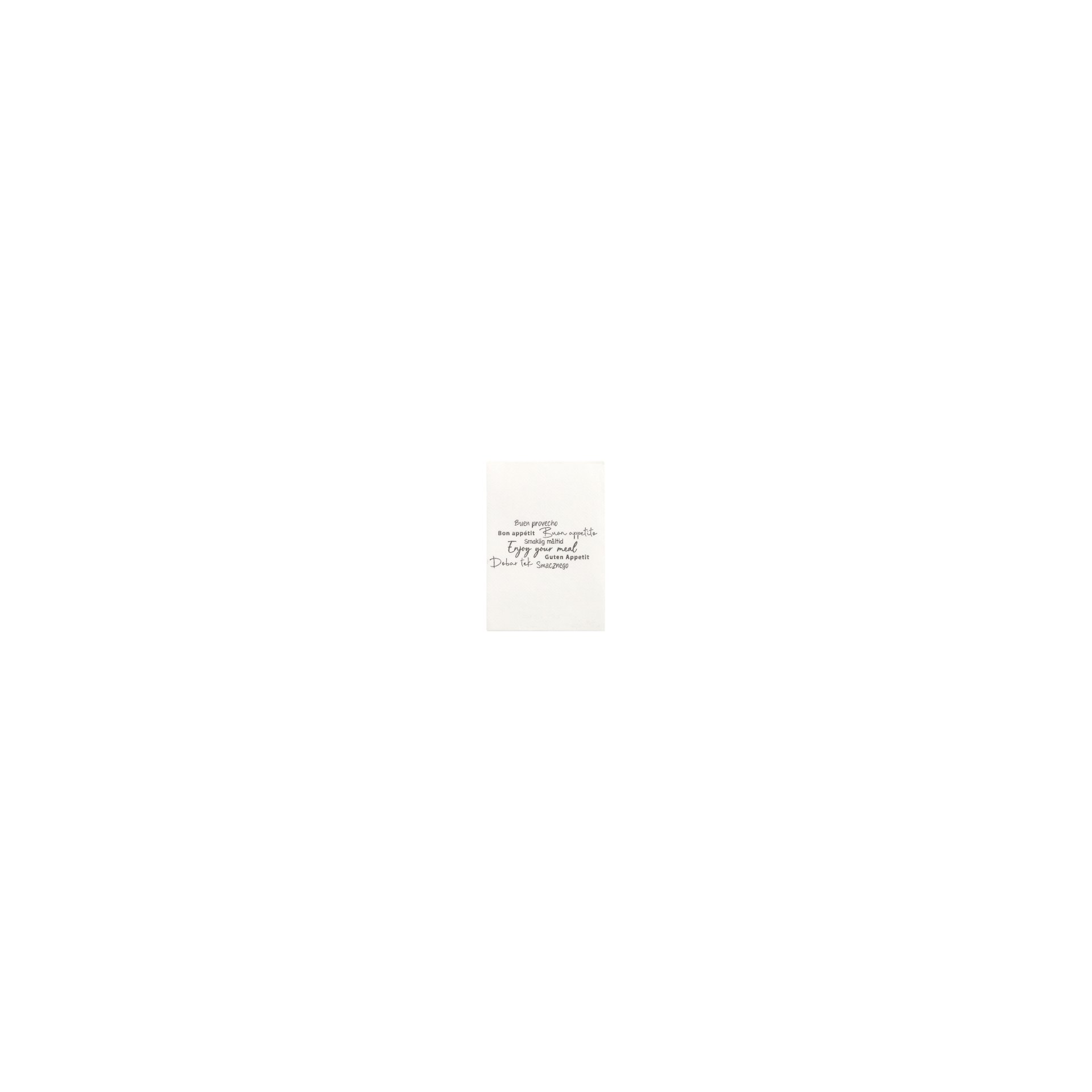 Snackservietten "DAILY Collection" 1/4-Falz 24 cm x 16,5 cm weiss "Enjoy your Meal" Snackservietten "DAILY Collection" 1/4-Falz 24 cm x 16,5 cm weiss "Enjoy your Meal"
