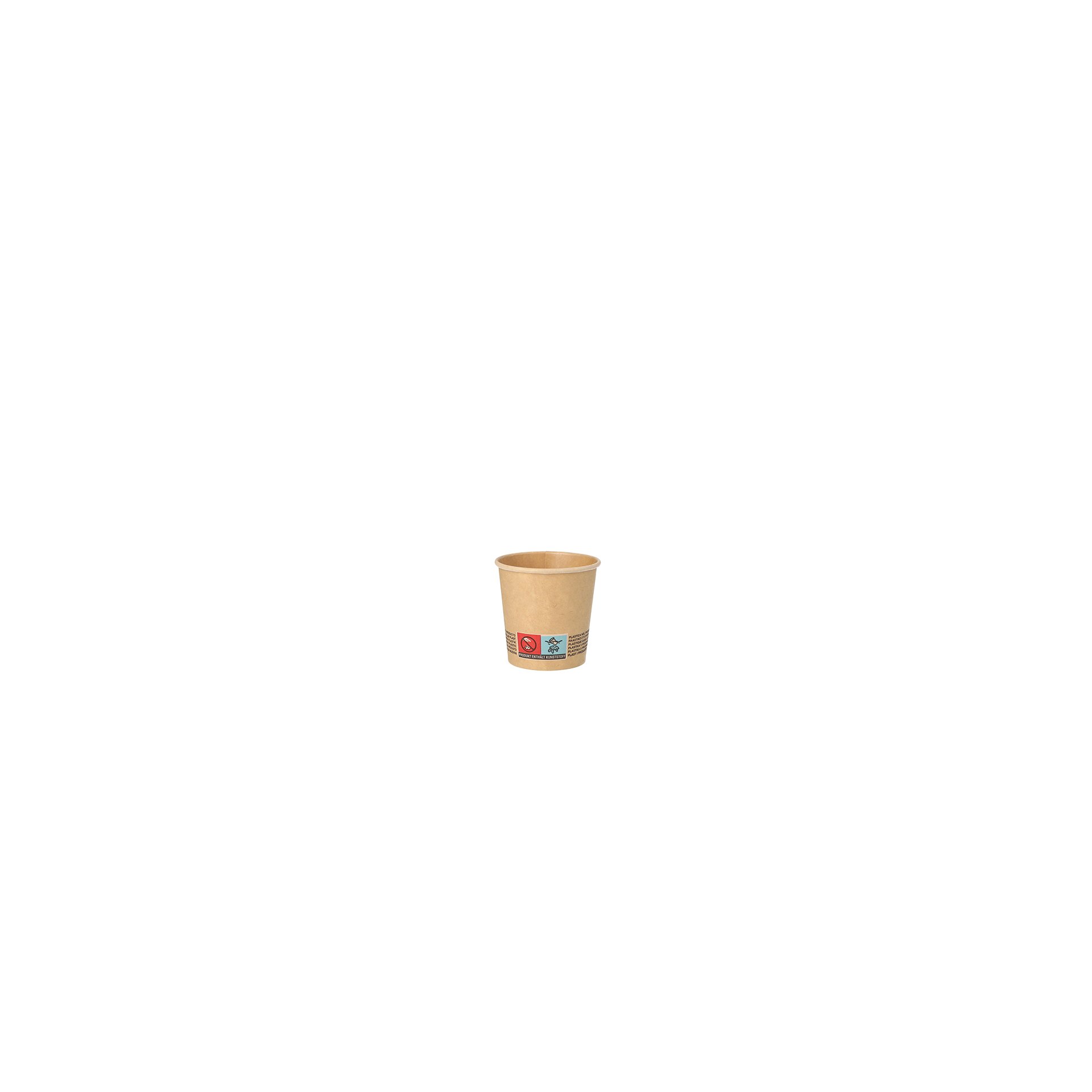 Trinkbecher, Pappe 0,1 l Ø 6 cm · 6 cm braun Trinkbecher, Pappe 0,1 l Ø 6 cm · 6 cm braun