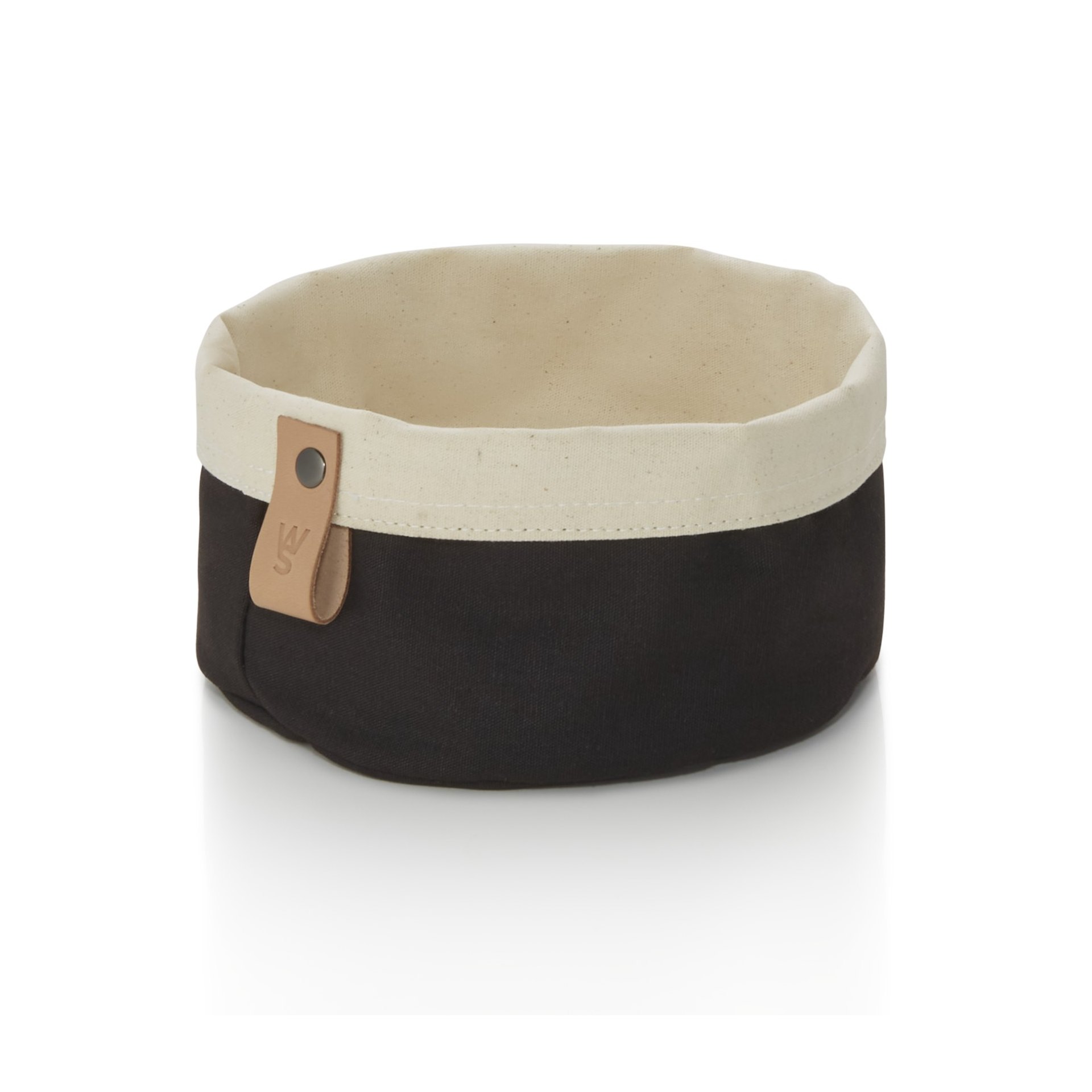 Brottasche FLIP COTTON, Ø 17 cm, Höhe 11 cm, schwarz/cream, Canvas