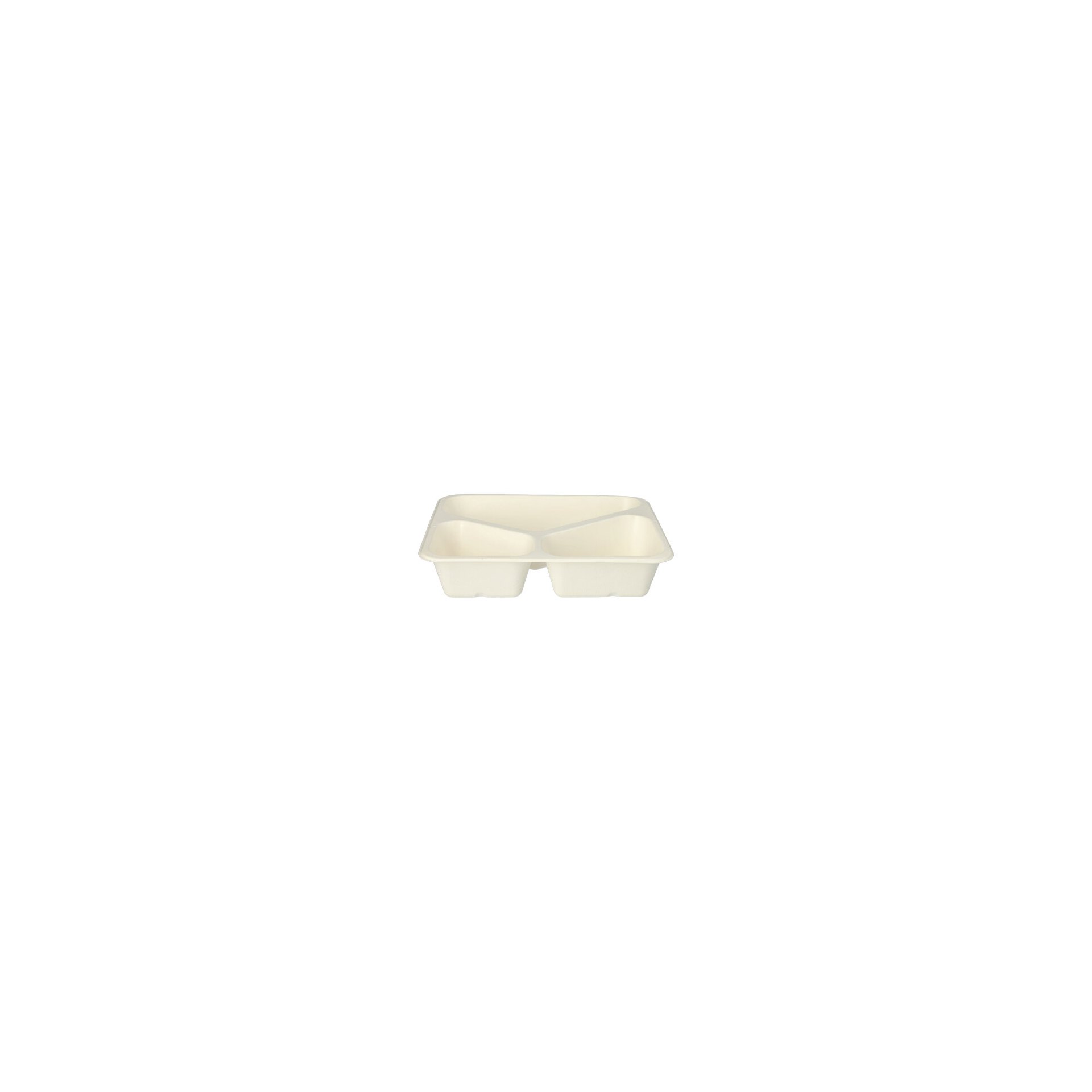Siegelschalen Zuckerrohr, PLA beschichtet 3-geteilt 1000 ml 4,9 cm x 22,7 cm x 17,8 cm Siegelschalen Zuckerrohr, PLA beschichtet 3-geteilt 1000 ml 4,9 cm x 22,7 cm x 17,8 cm