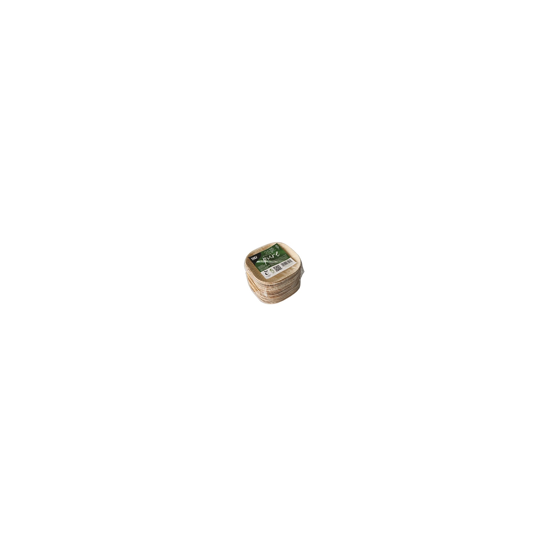 Teller, Palmblatt "pure" eckig 10 cm x 10 cm x 1,5 cm Teller, Palmblatt "pure" eckig 10 cm x 10 cm x 1,5 cm