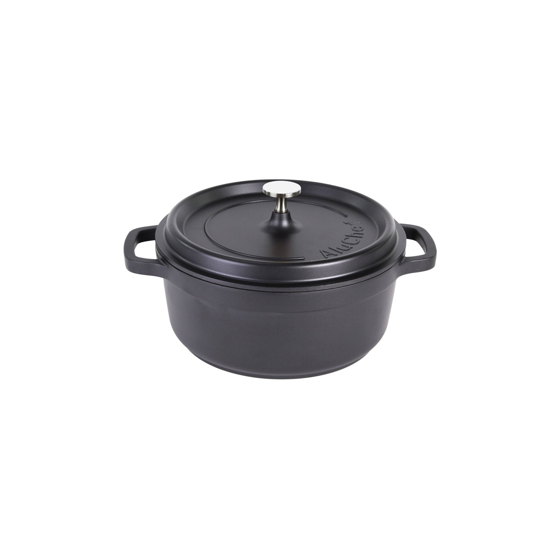 AluChef® Cocotte, rund 24 cm / schwarz