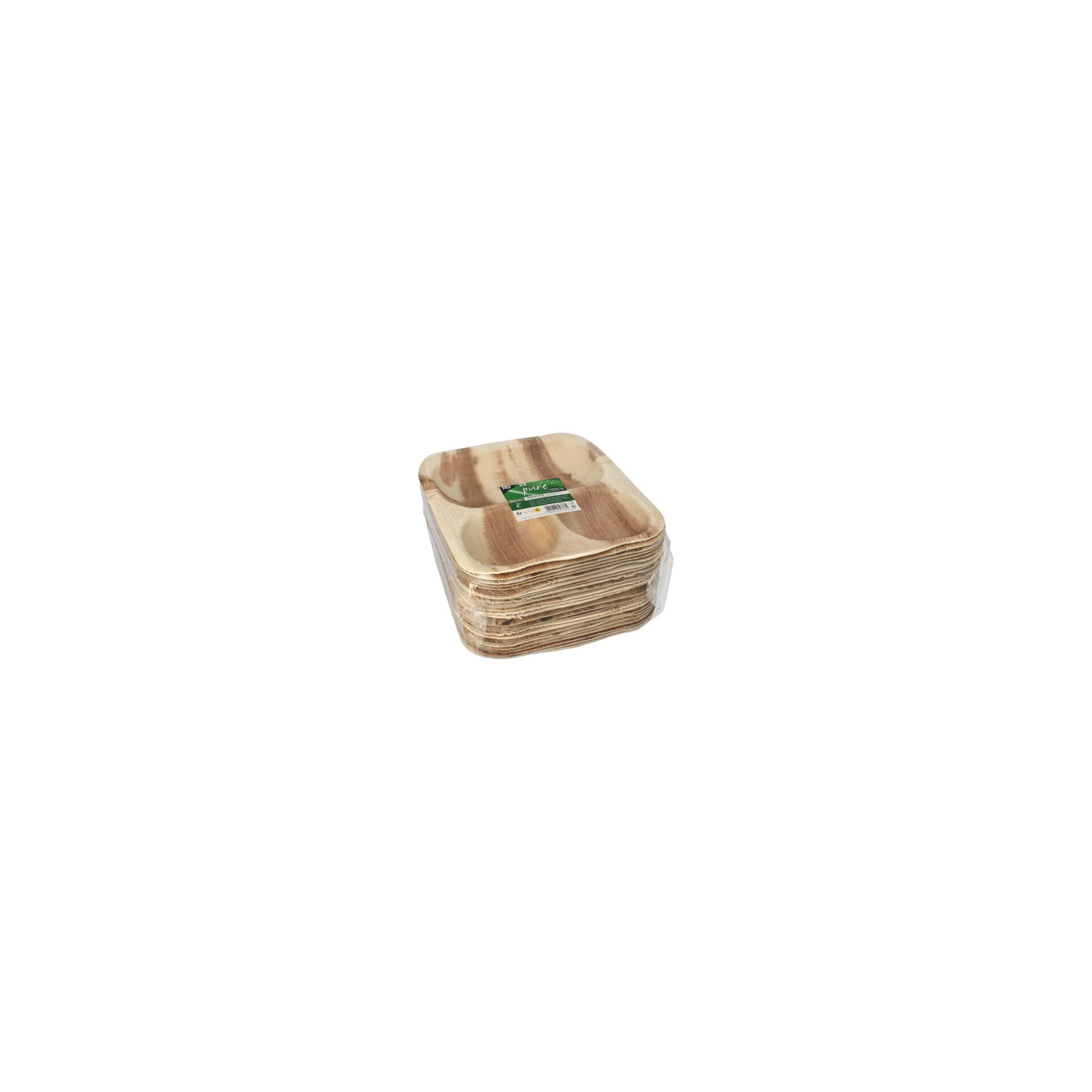 Siegelschalen Palmblatt "pure" eckig 500 ml 4 cm x 26 cm x 26 cm 3-geteilt Siegelschalen Palmblatt "pure" eckig 500 ml 4 cm x 26 cm x 26 cm 3-geteilt