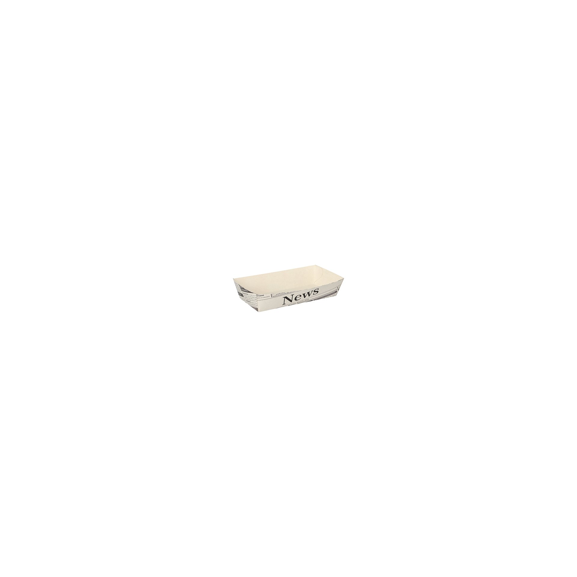 Pommes-Frites-Trays 3,5 cm x 7 cm x 15 cm weiss "Newsprint" Pommes-Frites-Trays 3,5 cm x 7 cm x 15 cm weiss "Newsprint"