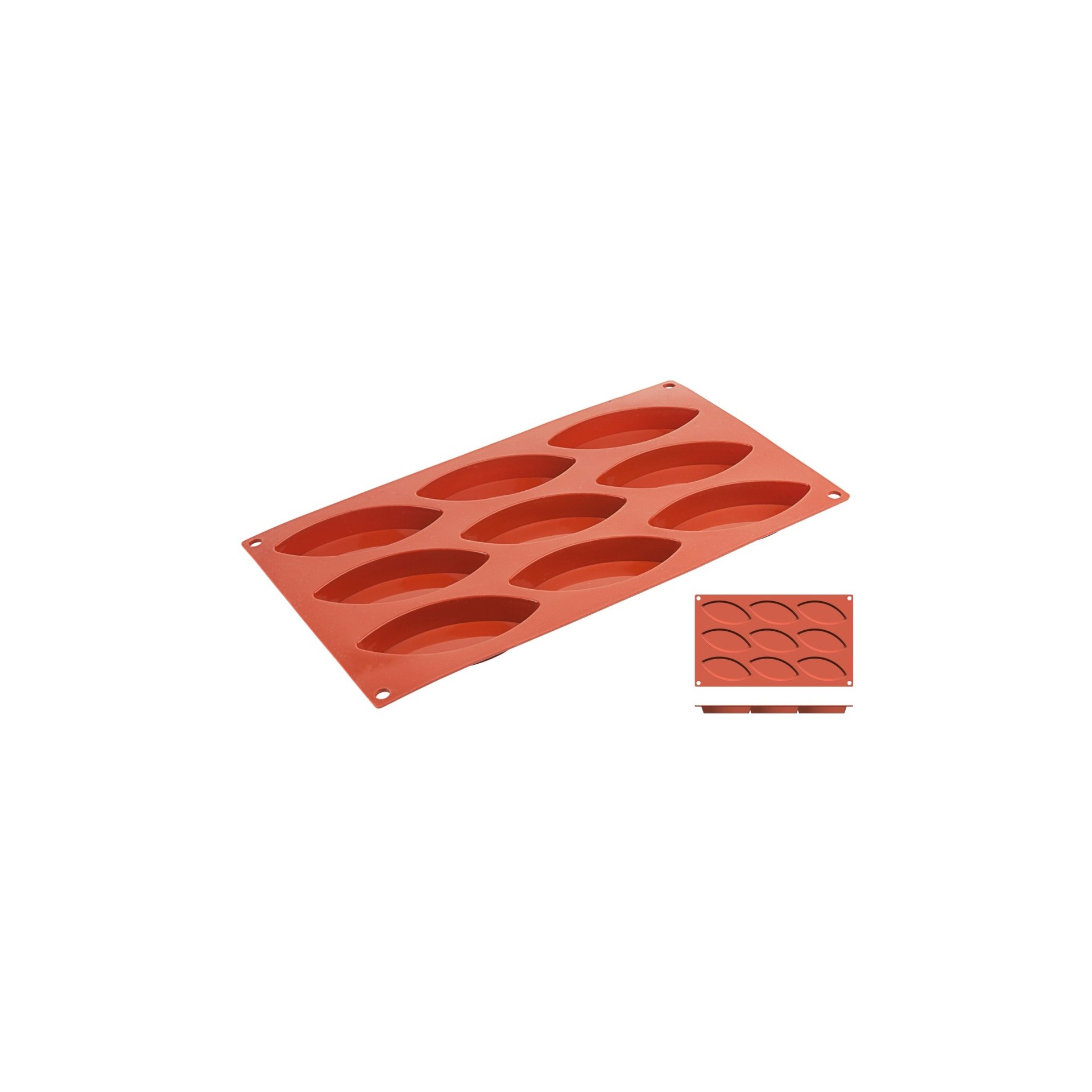 Silikon-Backmatte, SCHIFFCHEN mit 9 Formen