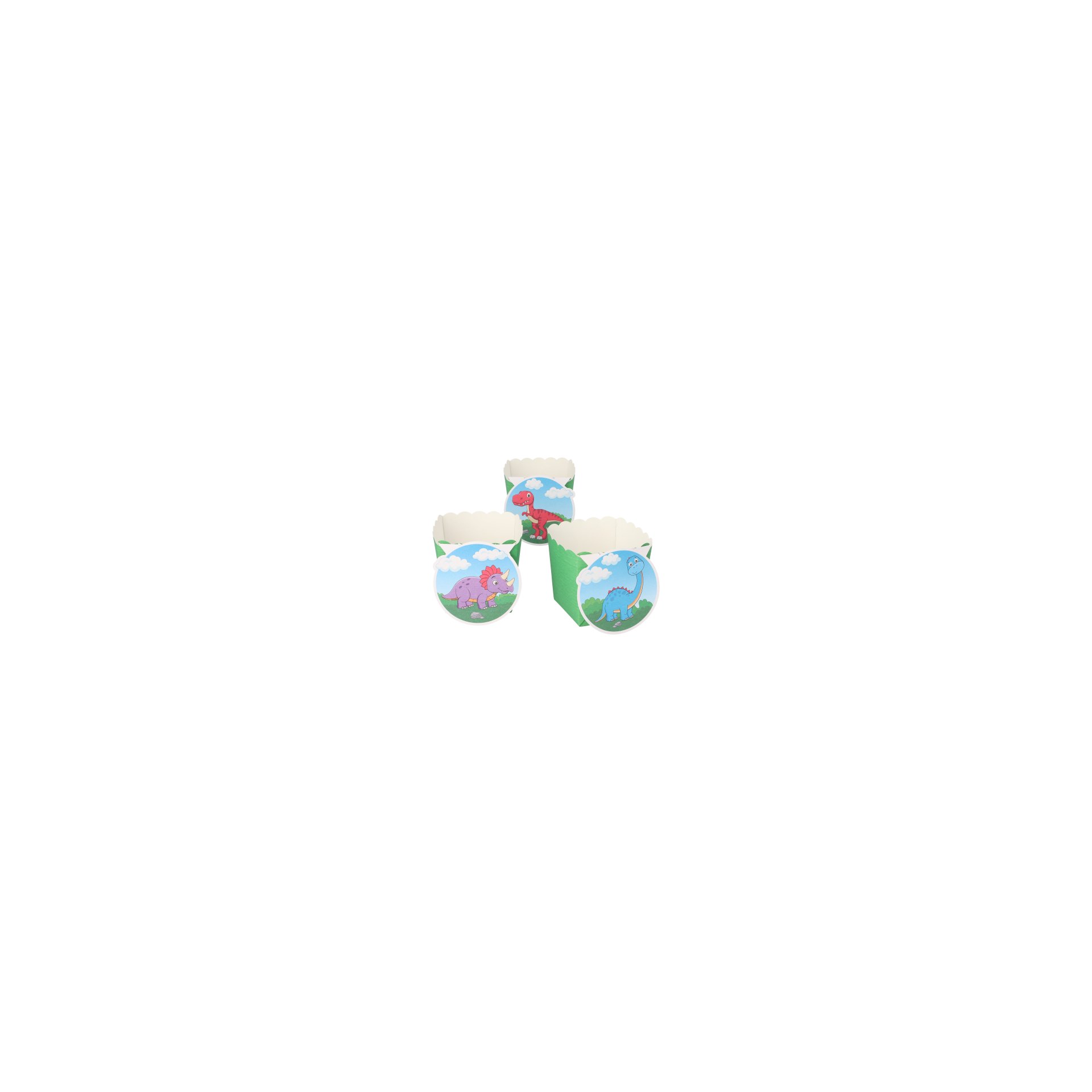 Backförmchen "Buddies" 6 cm x 5 cm x 5 cm grün "Dino"