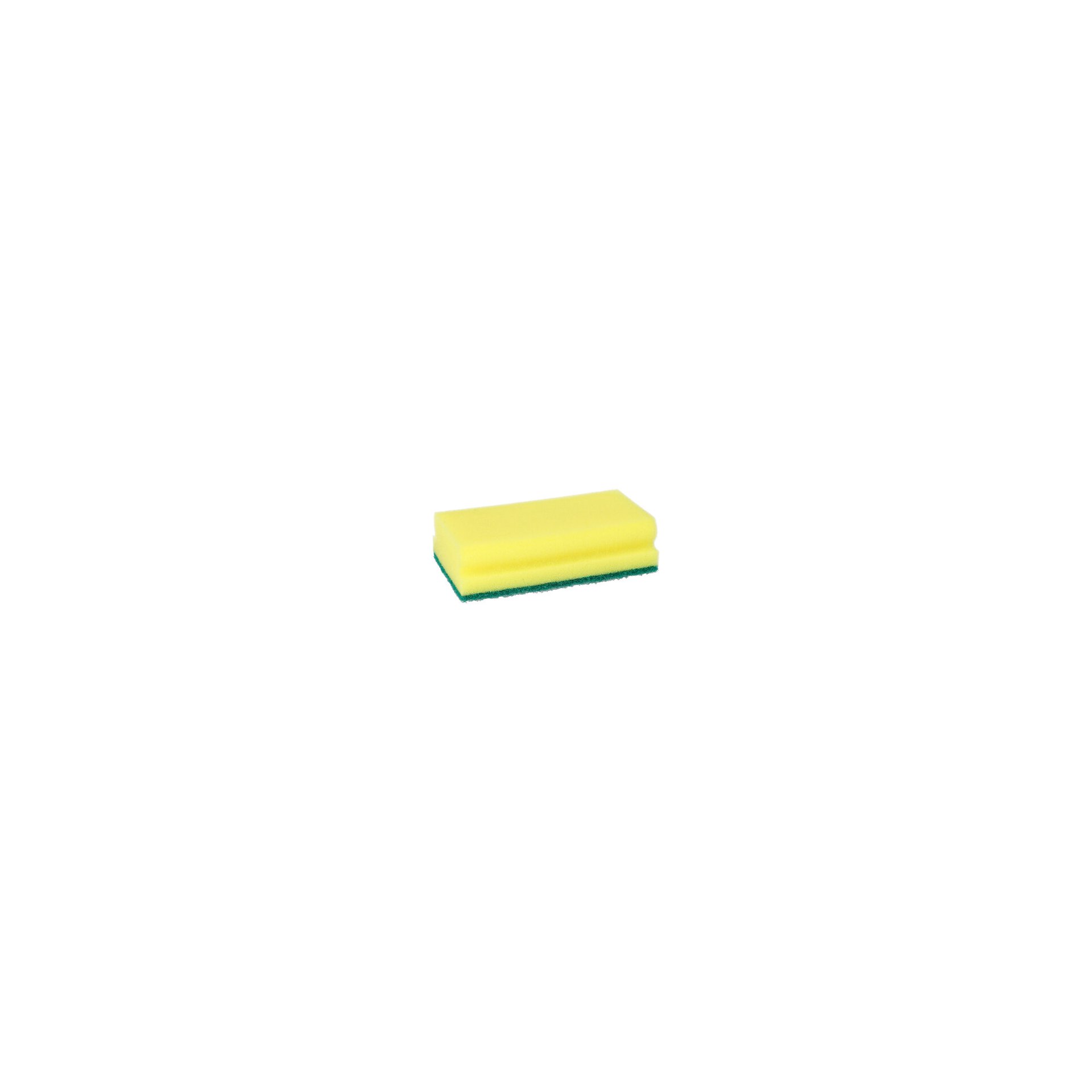 Topfreiniger, Schwamm Jumbo eckig 4,1 cm x 14,8 cm x 8,5 cm gelb/grün mit Griffrille, kratzend