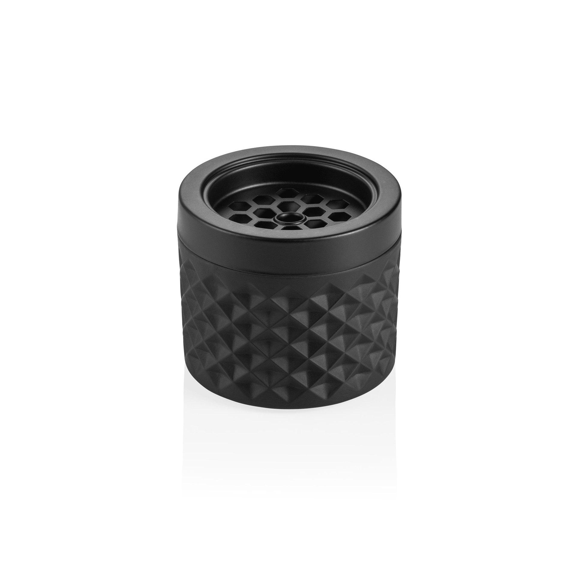 Windaschenbecher Ø 9,5 cm Glas Metall schwarz Windaschenbecher Ø 9,5 cm Glas Metall schwarz