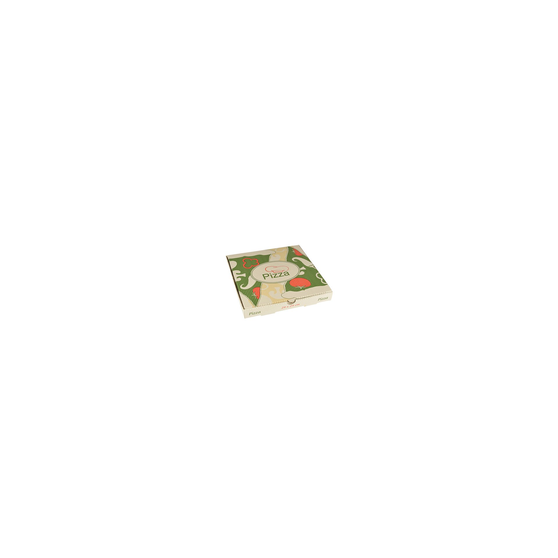 Pizzakartons, Cellulose "pure" eckig 24 cm x 24 cm x 3 cm Pizzakartons, Cellulose "pure" eckig 24 cm x 24 cm x 3 cm