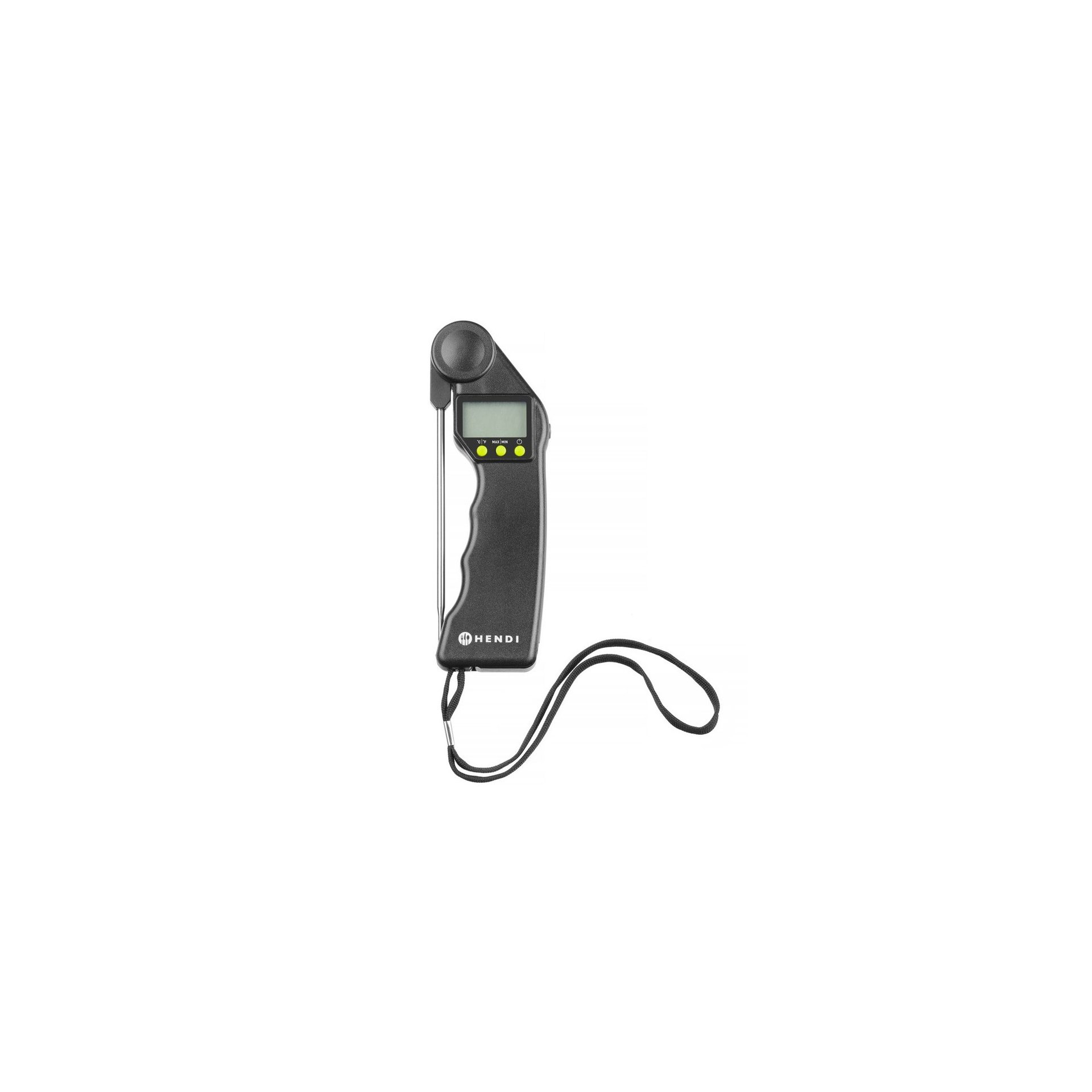 Digitales Thermometer mit klappbarer Sonde, Schwarz, 160x55x(H)20mm