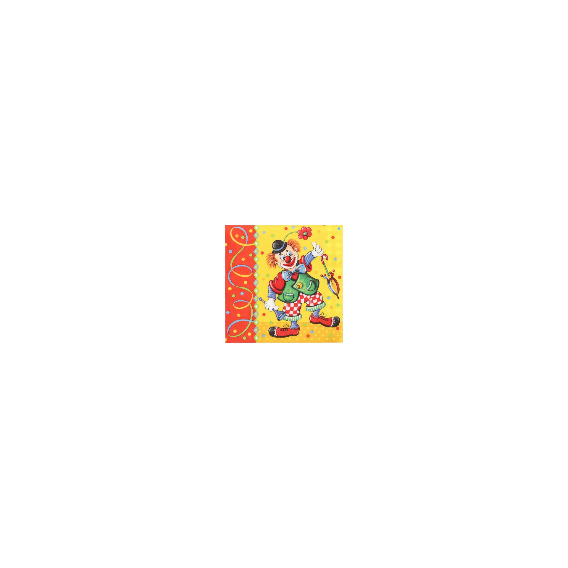 Servietten, 3-lagig 1/4-Falz 33 cm x 33 cm "Clown"