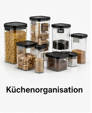 Küchenorganisation mit Vorratsbehältern und Ordnungssystemen für Gastronomie-Küchen