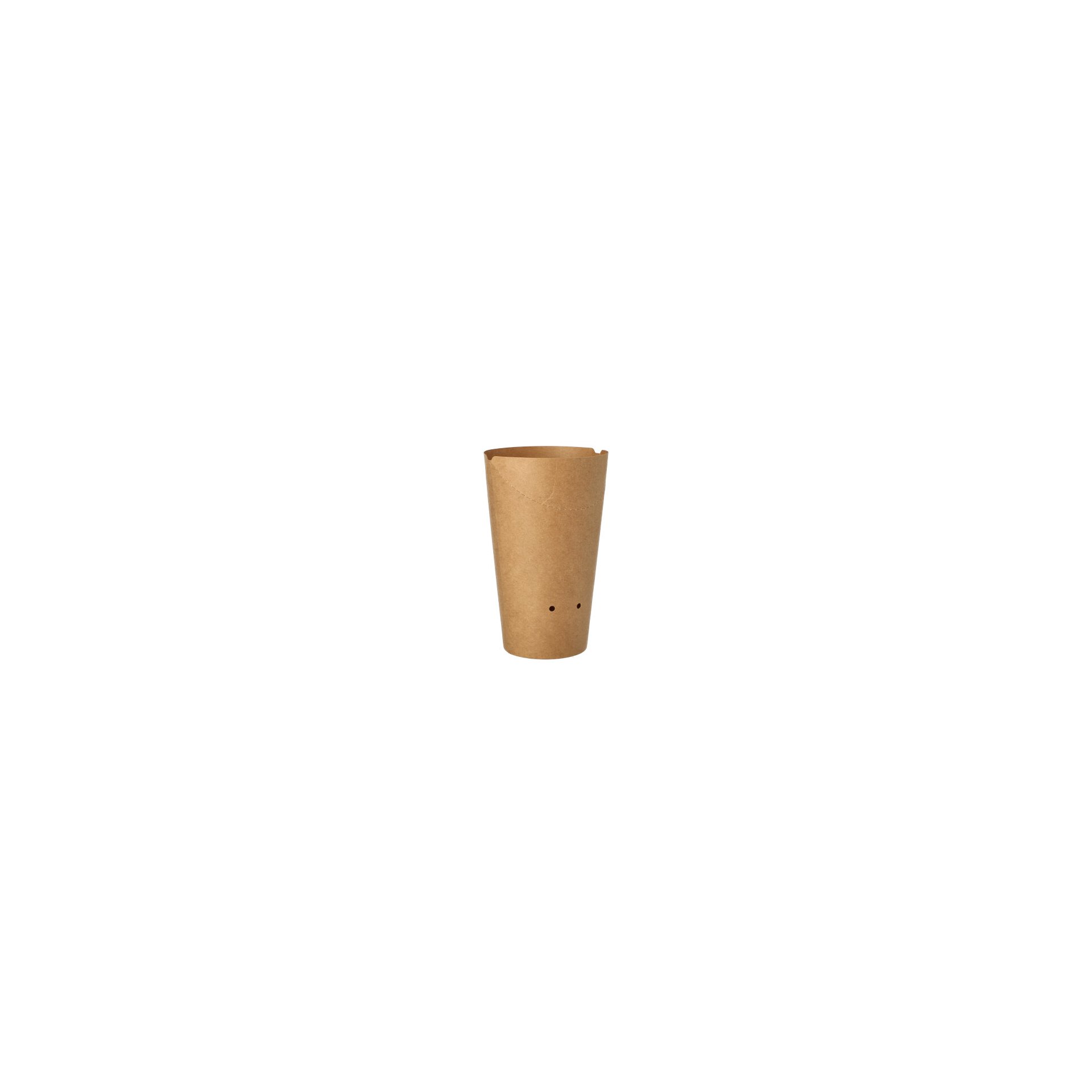 Pommes-Frites-Schütte, Pappe rund Ø 6 cm · 14 cm braun klein Pommes-Frites-Schütte, Pappe rund Ø 6 cm · 14 cm braun klein