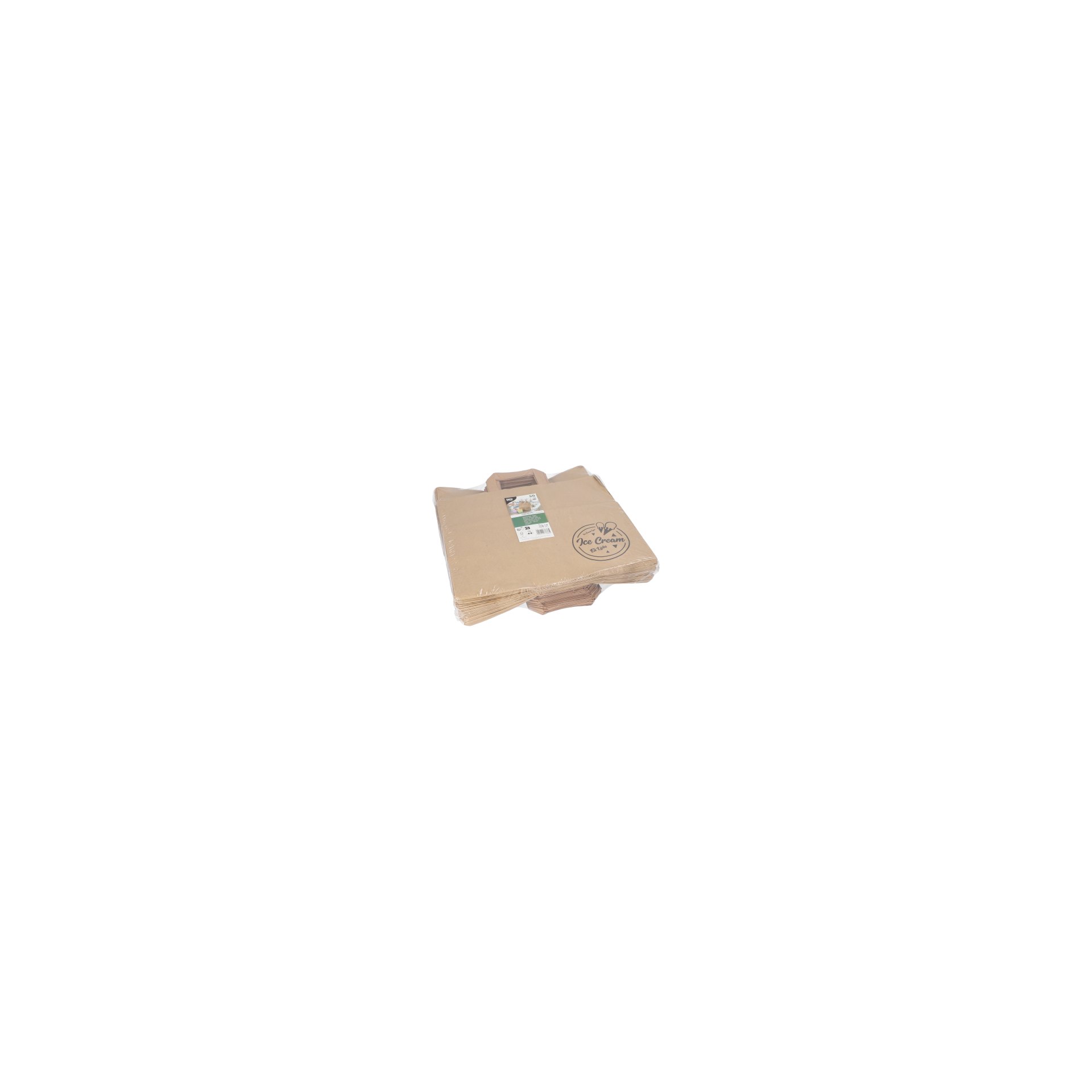 Tragetaschen, Papier 27 cm x 32 cm x 17 cm braun "Icelove" mit Tragegriff