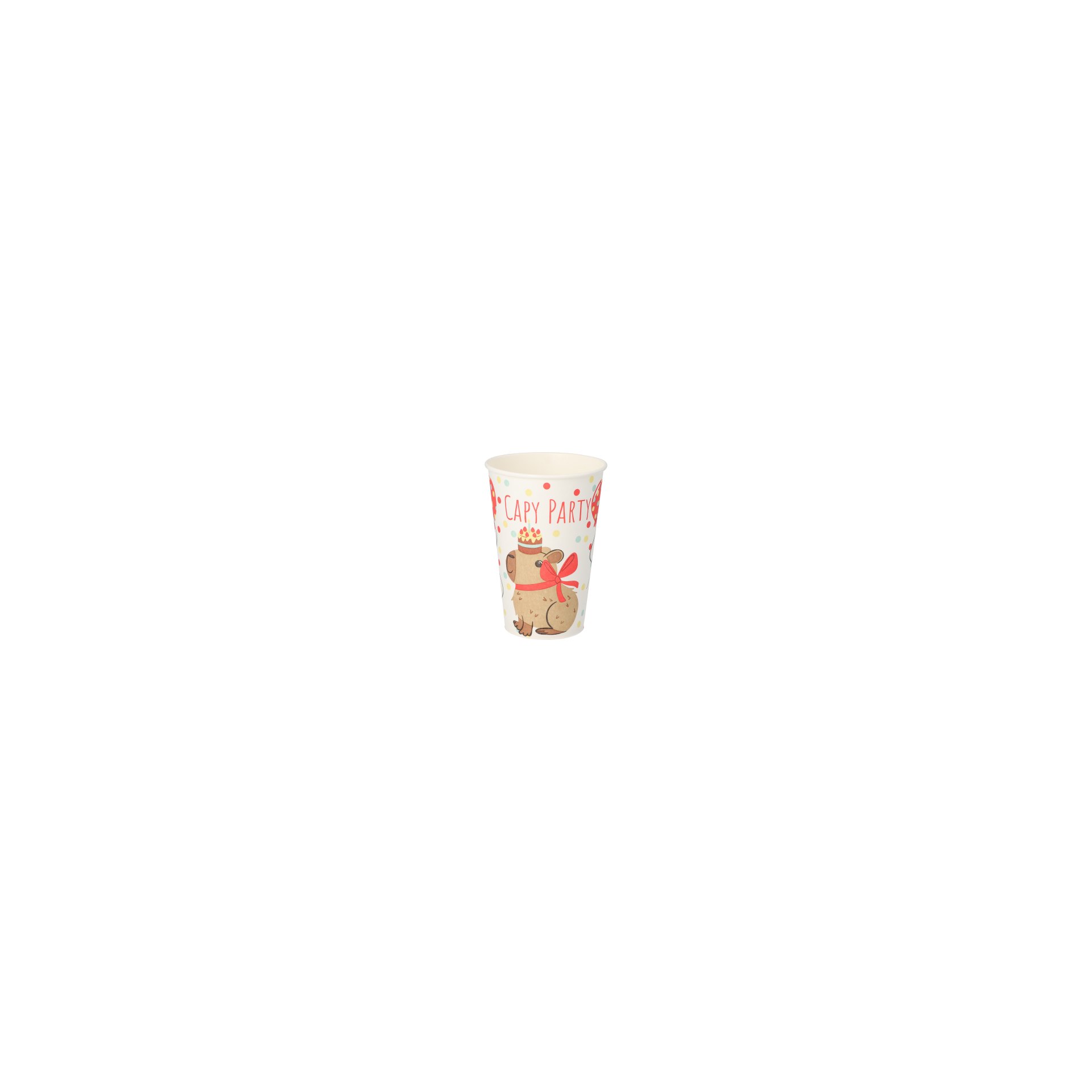 Trinkbecher, Pappe 0,2 l Ø 7 cm · 9,7 cm "Capy Party"