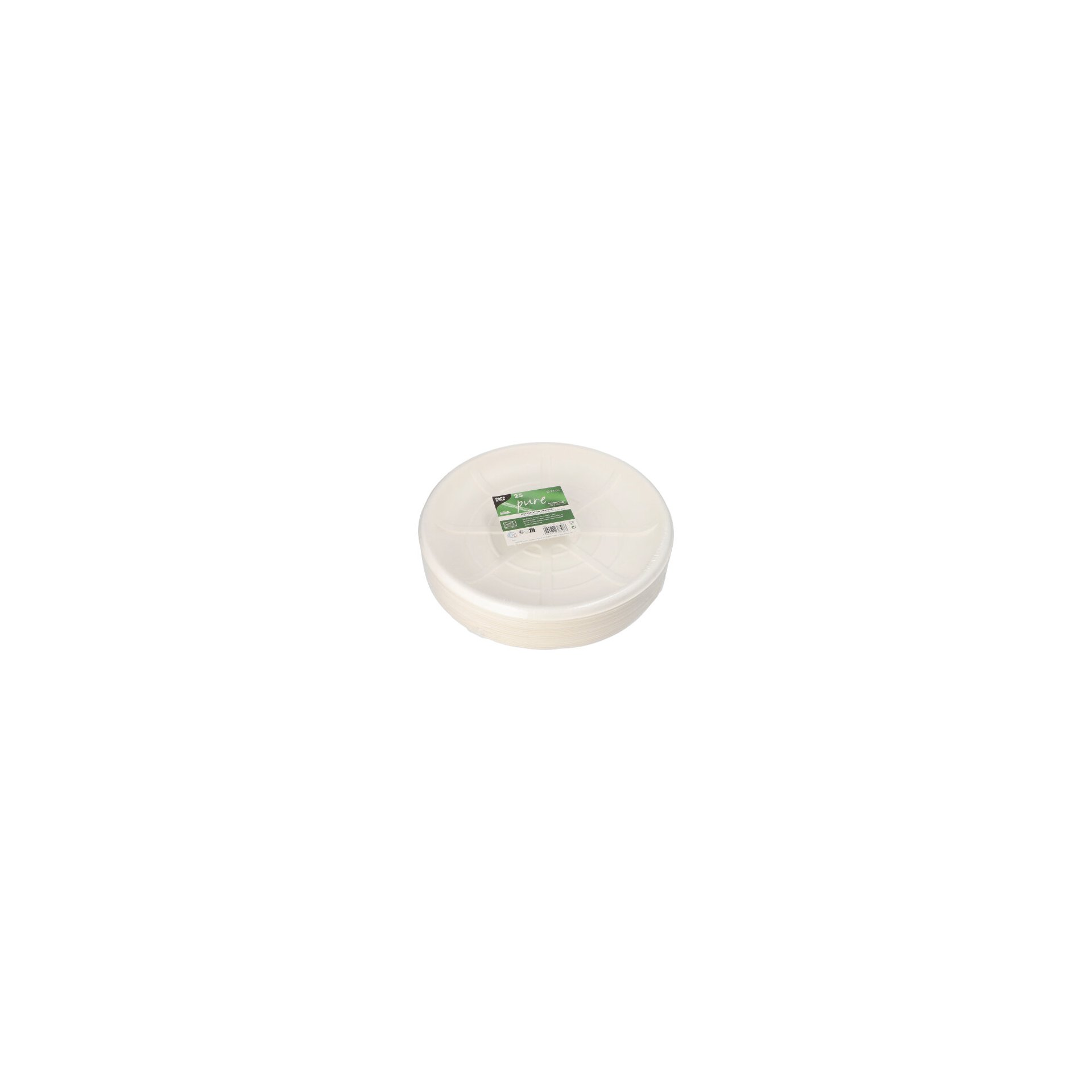 Servierplatten, Zuckerrohr "pure" rund Ø 35 cm weiss für Meeresfrüchte