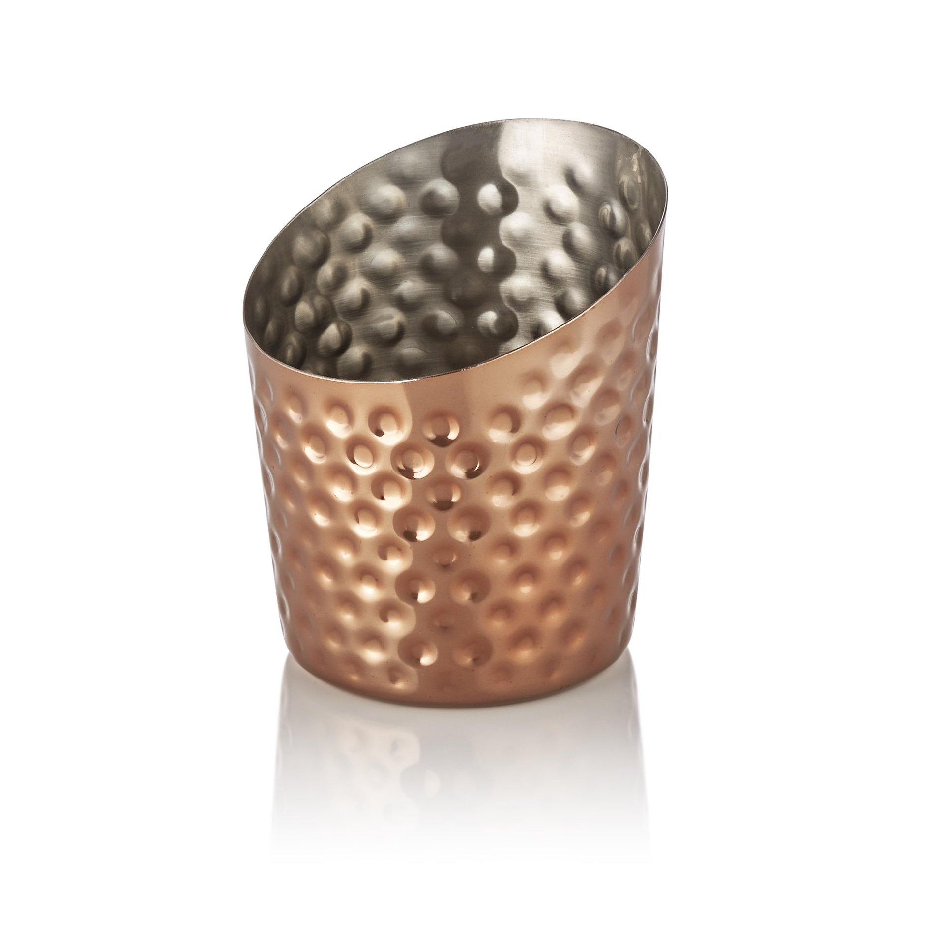 Snackholder, Ø 9 cm, gehämmert, PVD, Chromnickelstahl