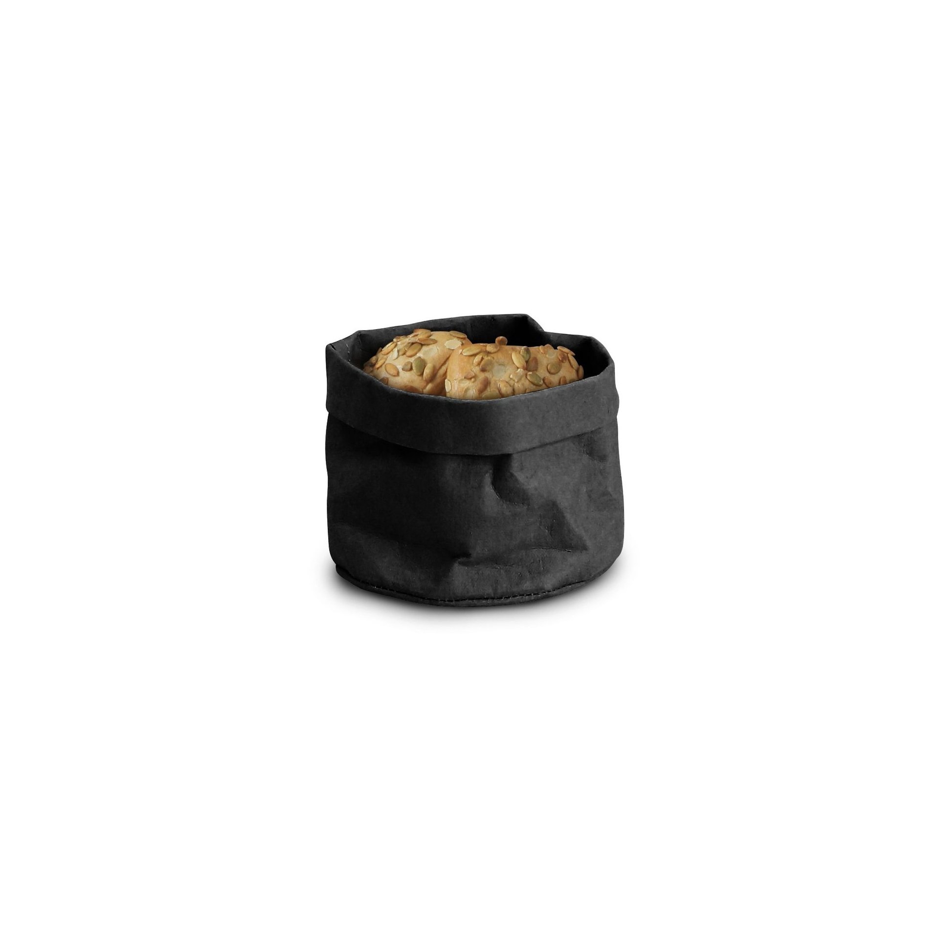 Brottasche aus Papier, Schwarz, 170x170x(H)150mm