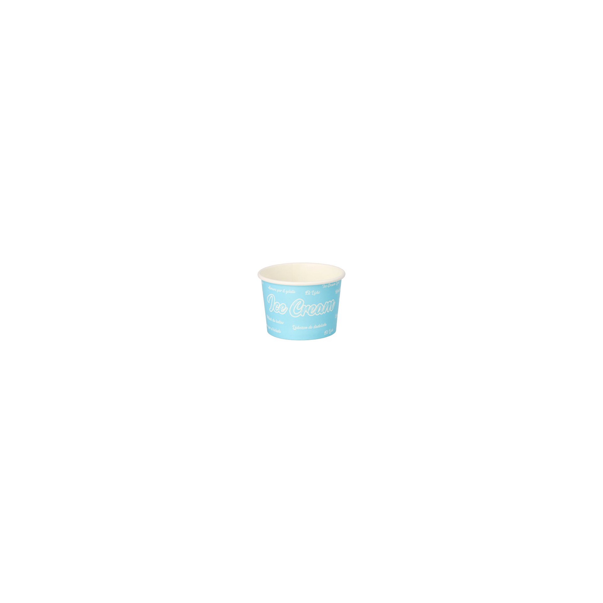 Eisbecher, Pappe rund 100 ml Ø 7,5 cm · 4,9 cm blau "Icelove" Eisbecher, Pappe rund 100 ml Ø 7,5 cm · 4,9 cm blau "Icelove"