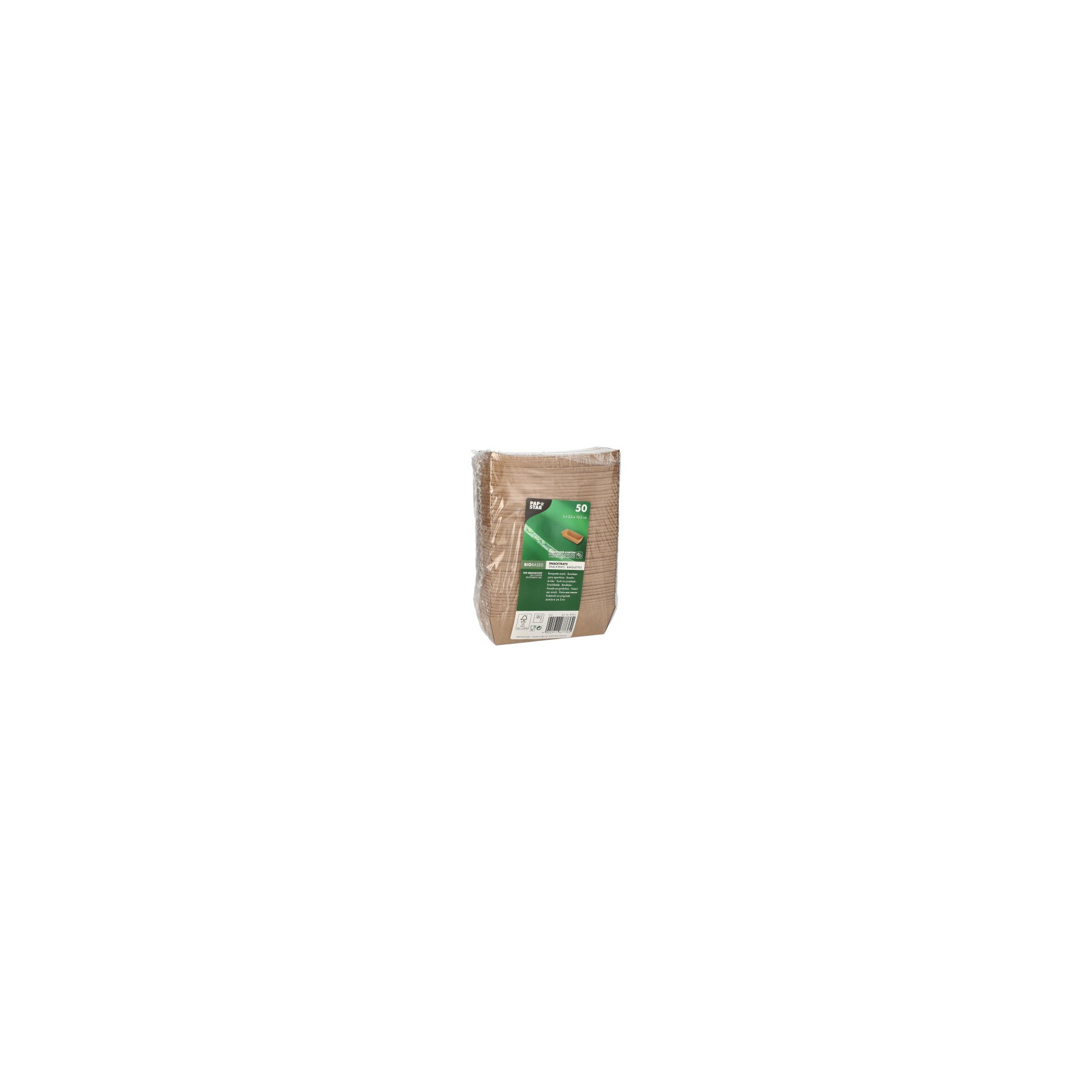 Snacktrays, Pappe "pure" 3 cm x 3,3 cm x 10,5 cm braun