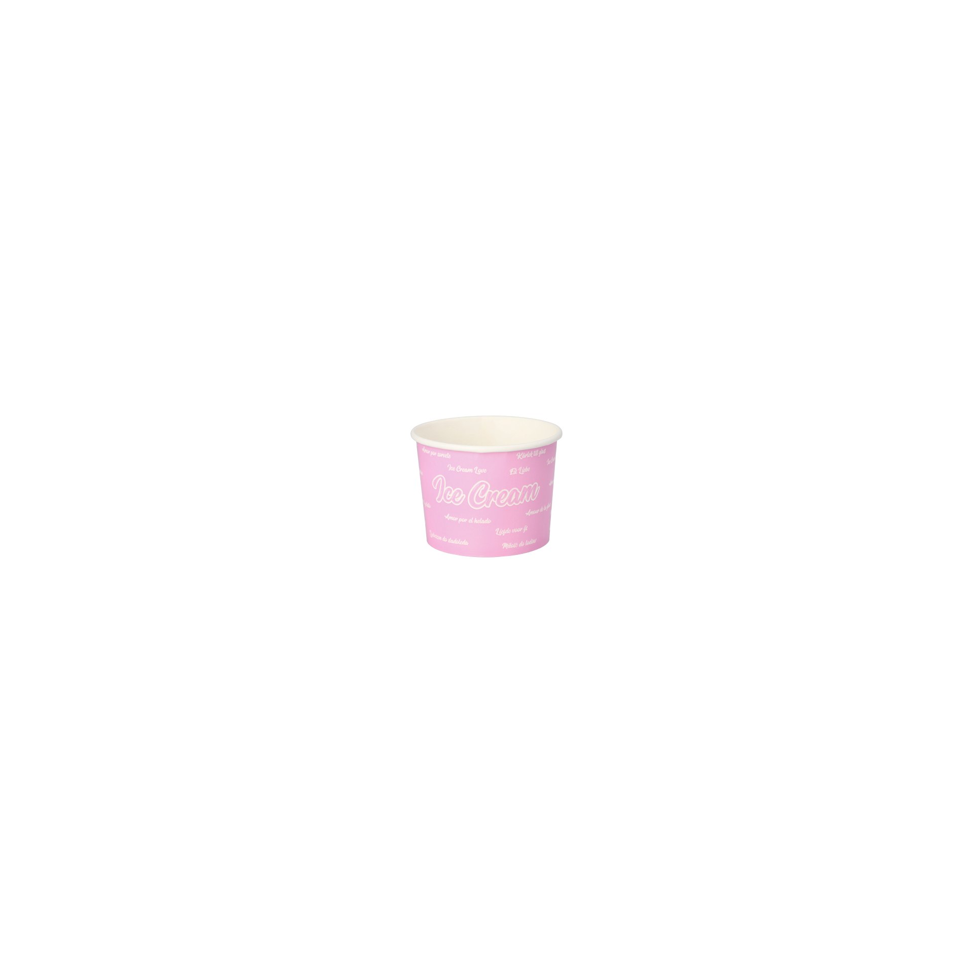 Eisbecher, Pappe rund 250 ml Ø 9,5 cm · 6,2 cm rosa "Icelove" Eisbecher, Pappe rund 250 ml Ø 9,5 cm · 6,2 cm rosa "Icelove"