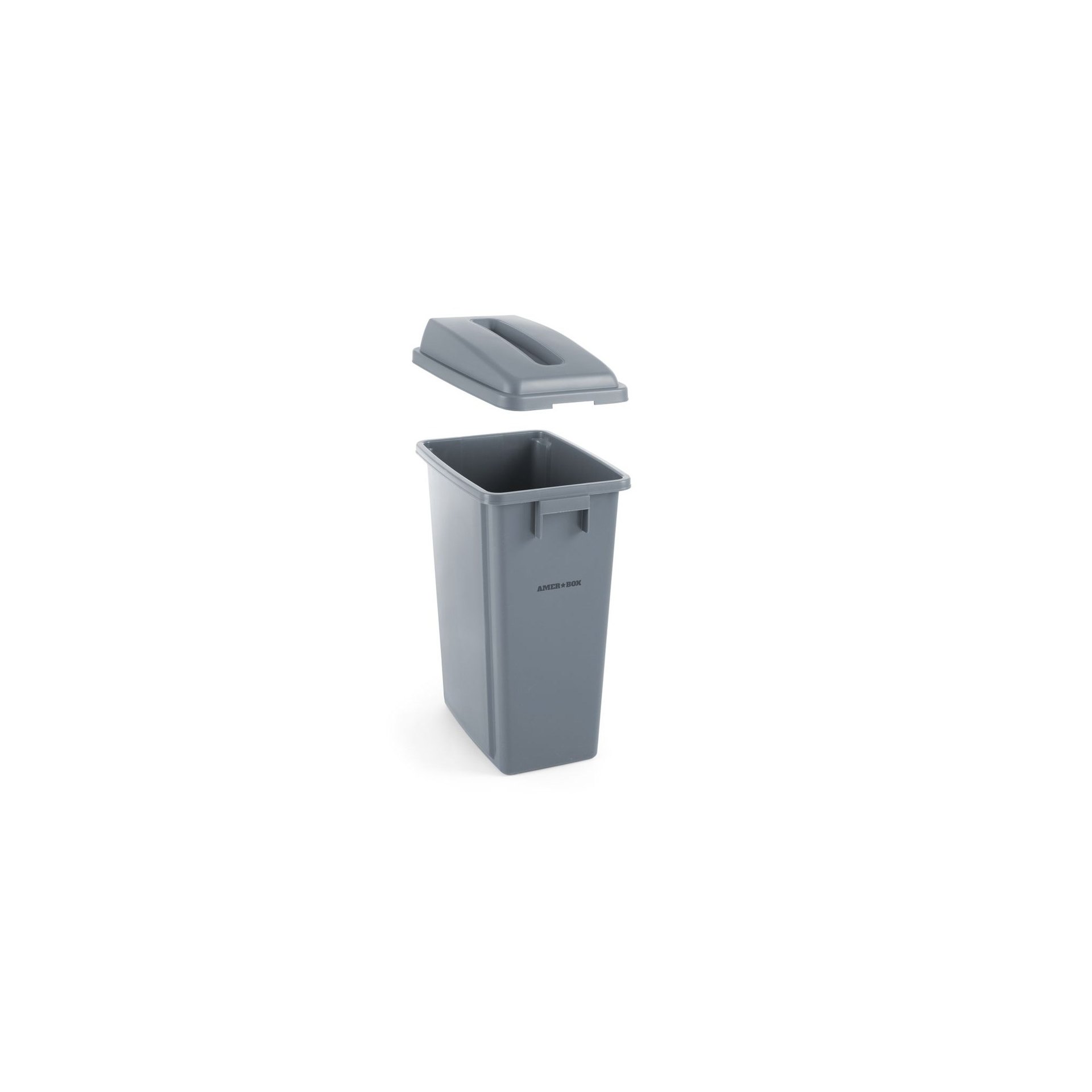 Deckel mit Öffnung für 60 l Abfalleimer, Hellgrau, 660x470x(H)30mm