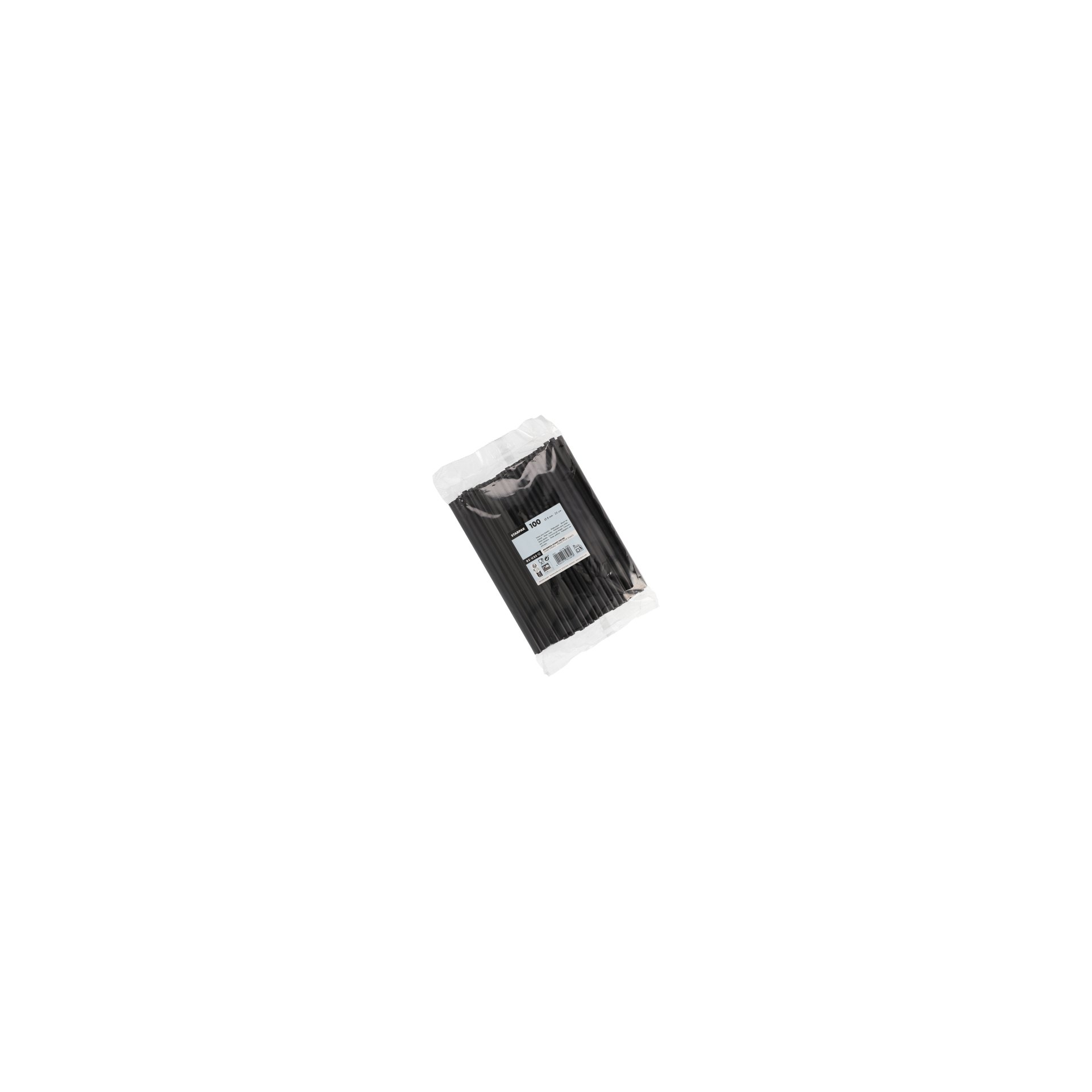 Mehrweg-Shake-Halme PP Ø 8 mm · 25 cm schwarz