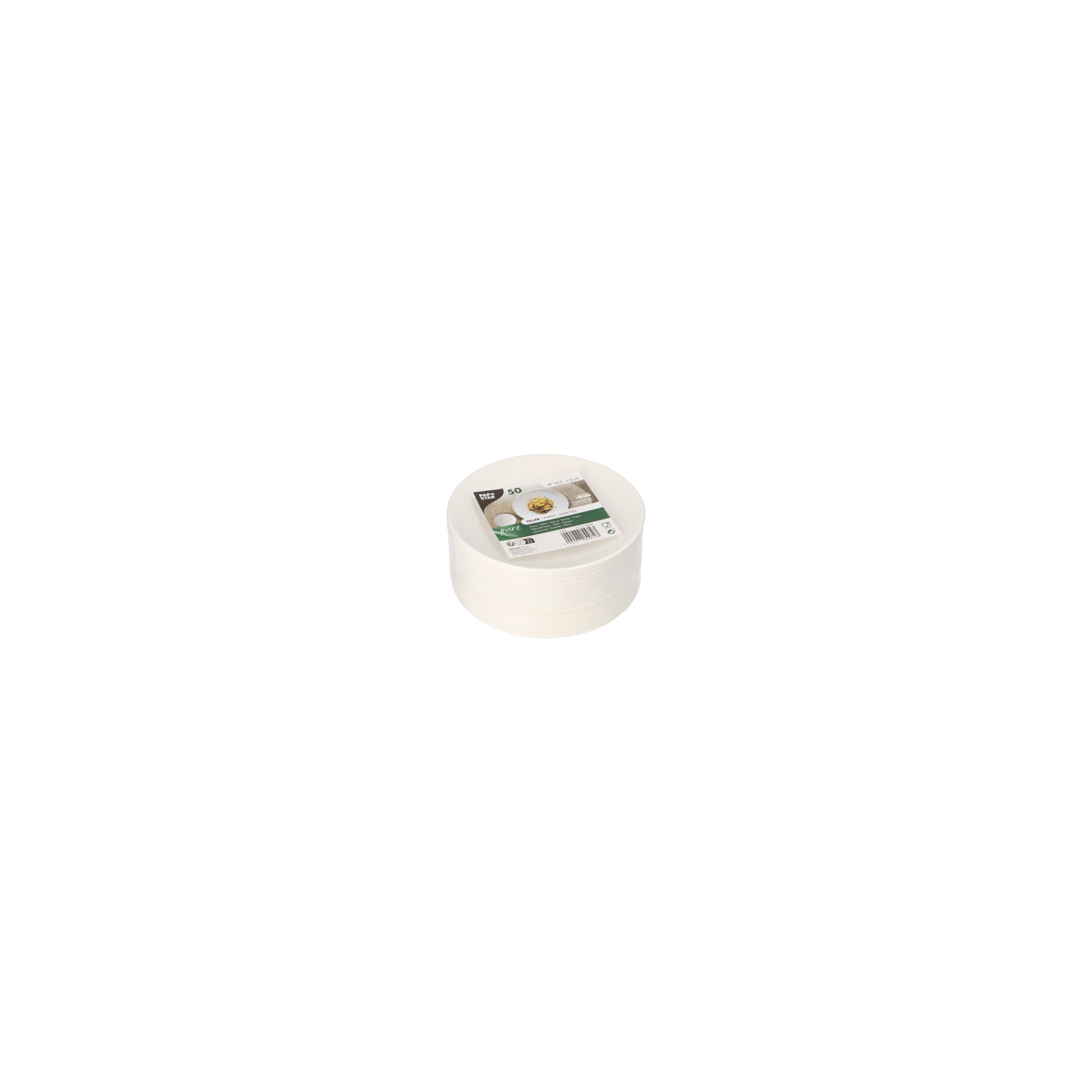 Teller Zuckerrohr "pure" rund Ø 14,5 cm · 2 cm weiss "Cella" Teller Zuckerrohr "pure" rund Ø 14,5 cm · 2 cm weiss "Cella"
