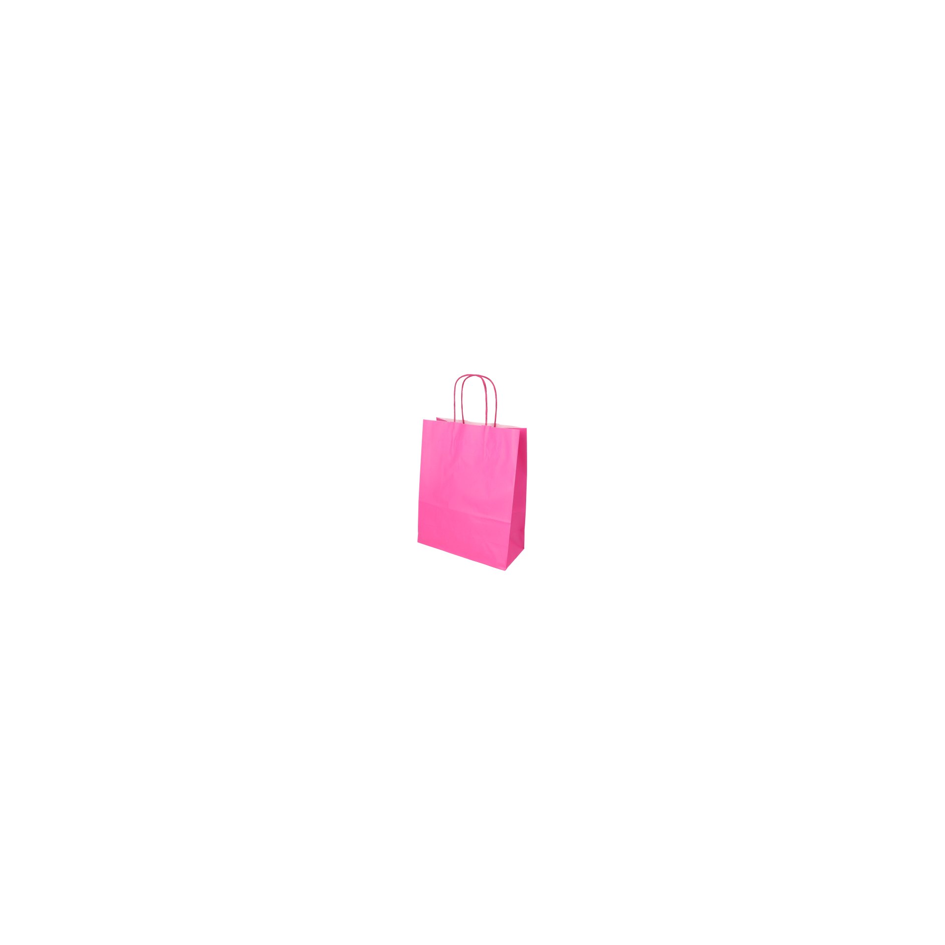 Tragetaschen, Papier 28 cm x 22 cm x 10 cm pink mit gedrehtem Tragegriff Tragetaschen, Papier 28 cm x 22 cm x 10 cm pink mit gedrehtem Tragegriff