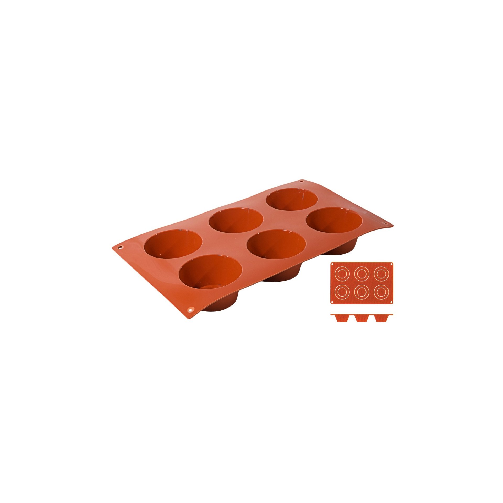 Silikon-Backmatte, MUFFIN mit 6 Formen Silikon-Backmatte, MUFFIN mit 6 Formen